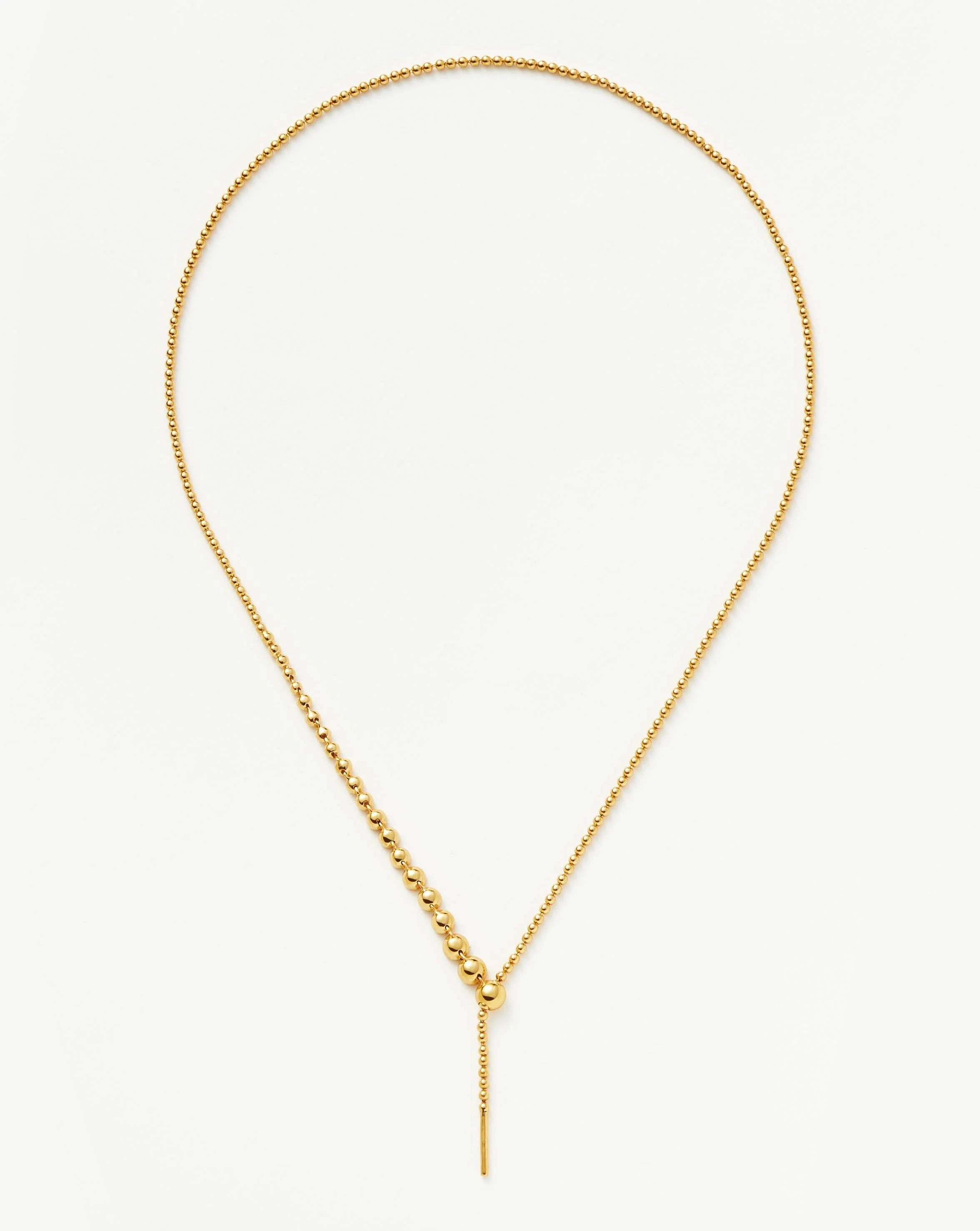 Beaded Stone Slider Lariat Necklace | 18ct Gold Vermeil/Cubic Zirconia - Image 4