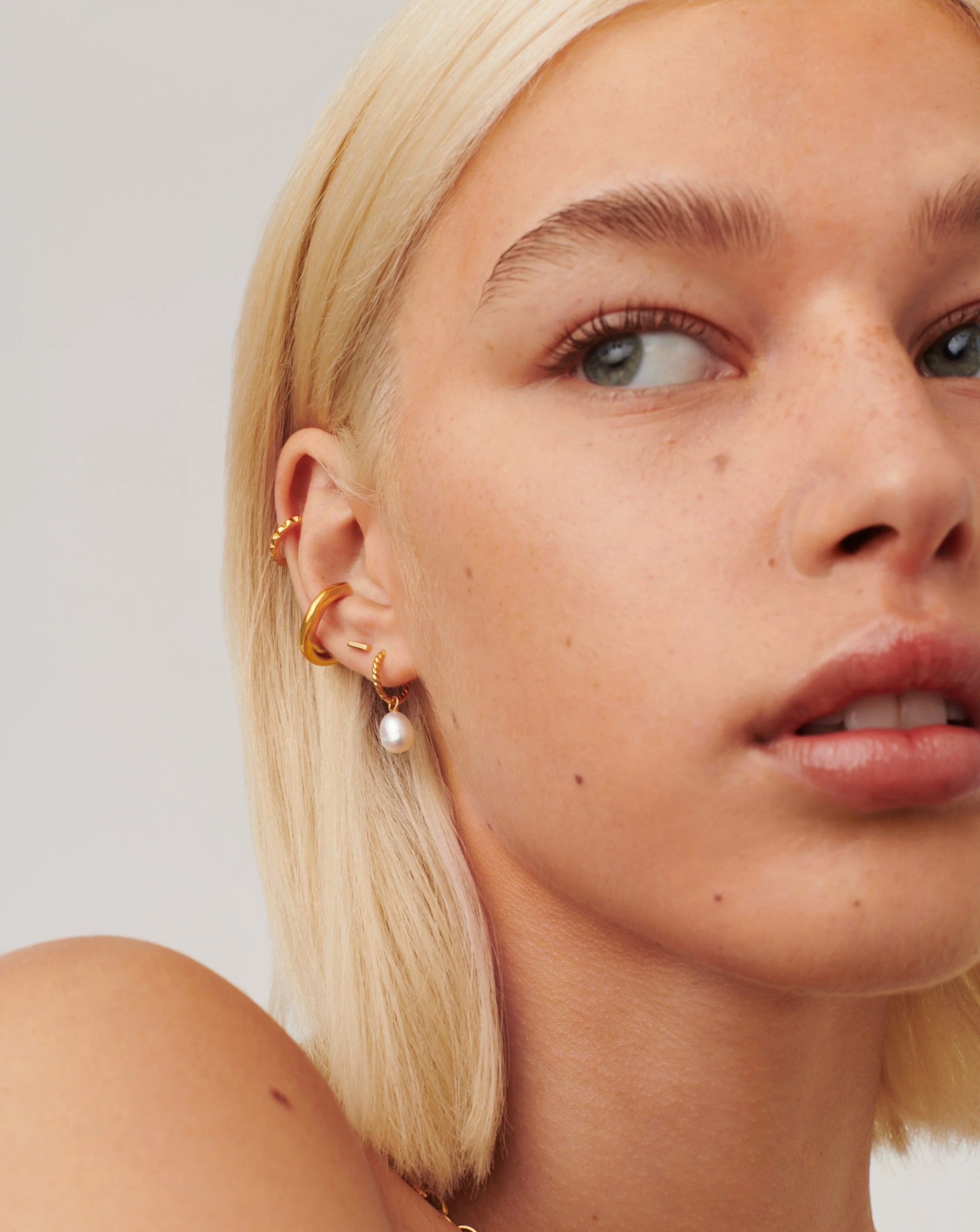 Bar Stud Earrings | 18ct Gold Vermeil - Image 3