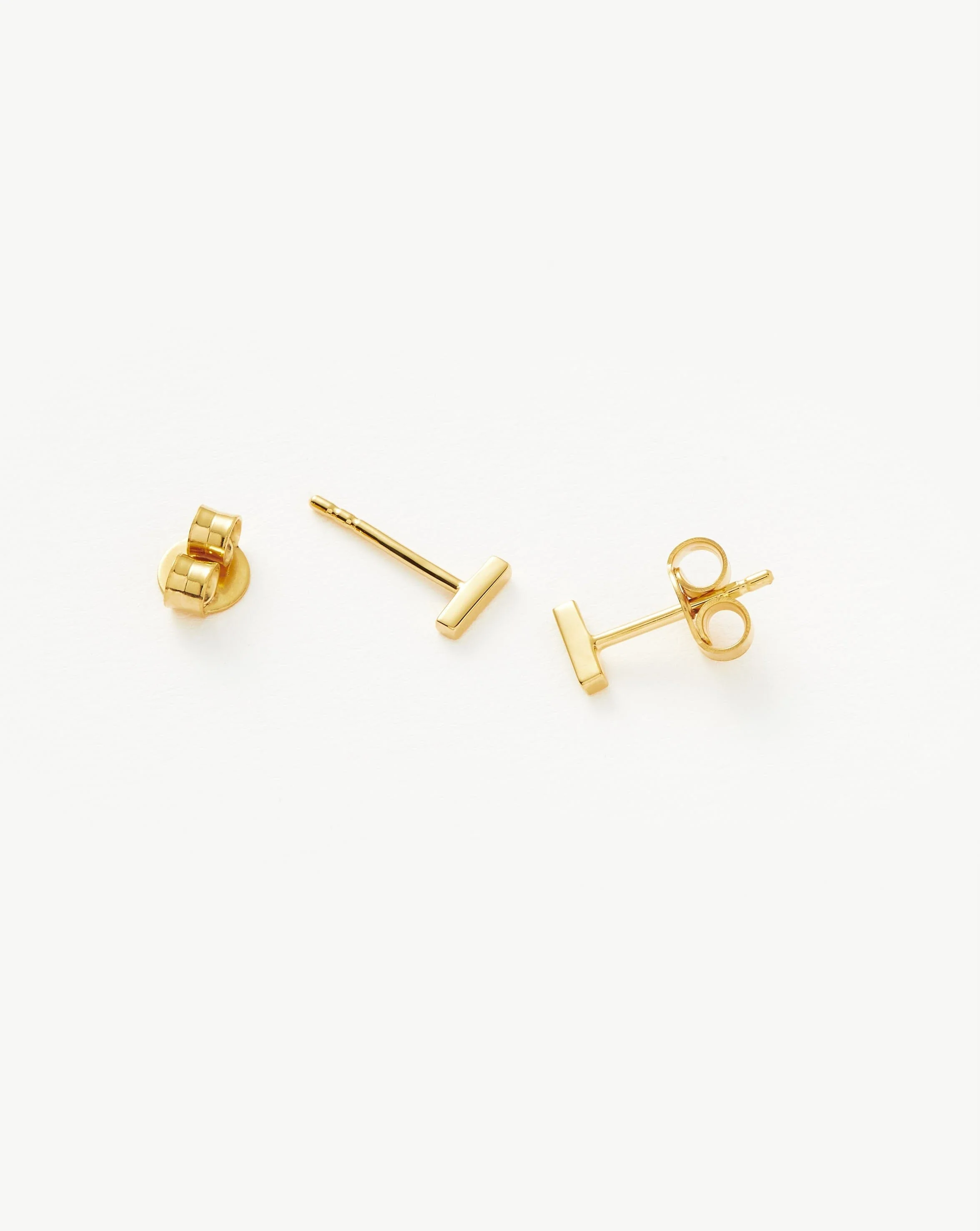 Bar Stud Earrings | 18ct Gold Vermeil - Image 4