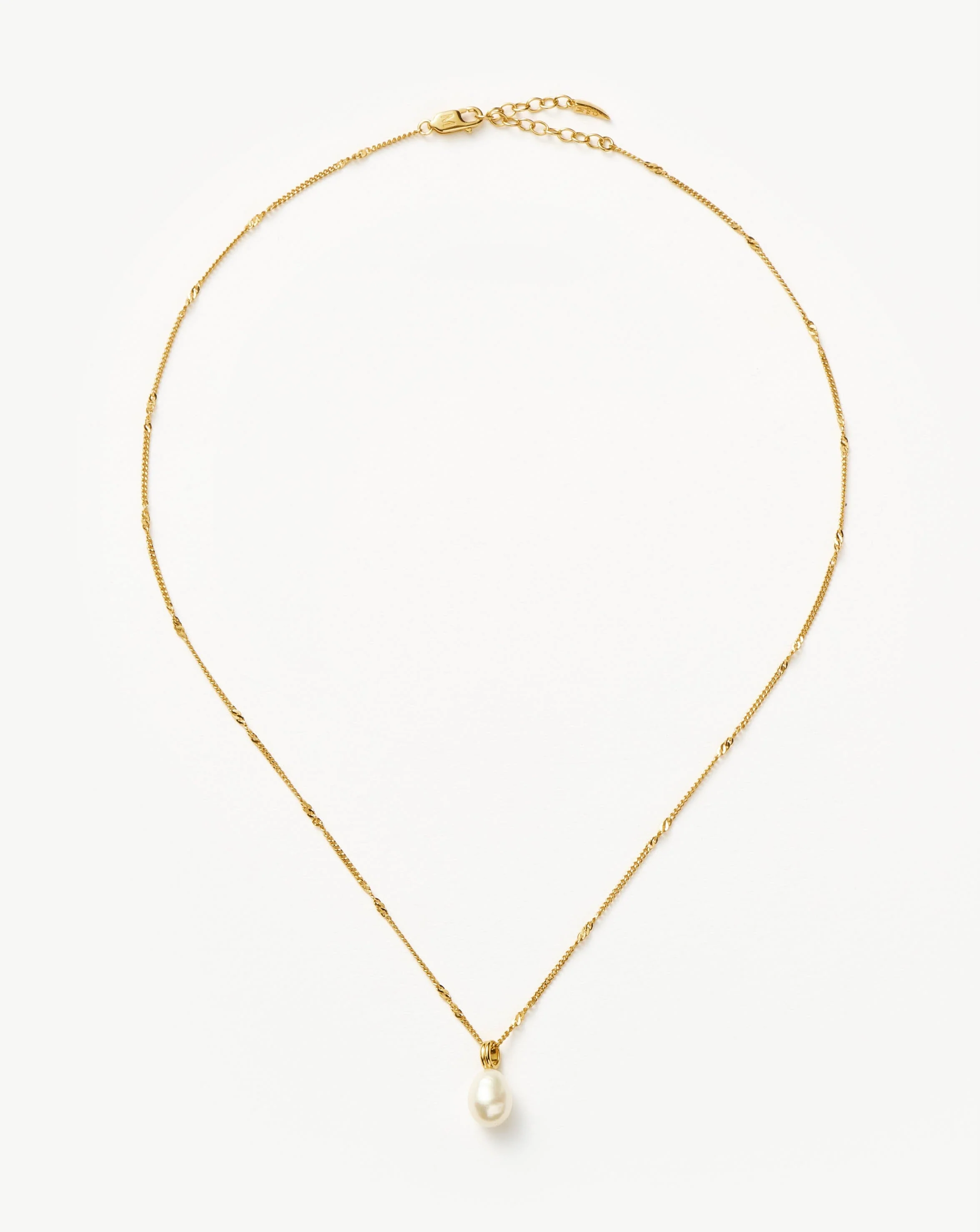 Baroque Pearl Twisted Chain Necklace | 18ct Gold Vermeil/Pearl - Image 5