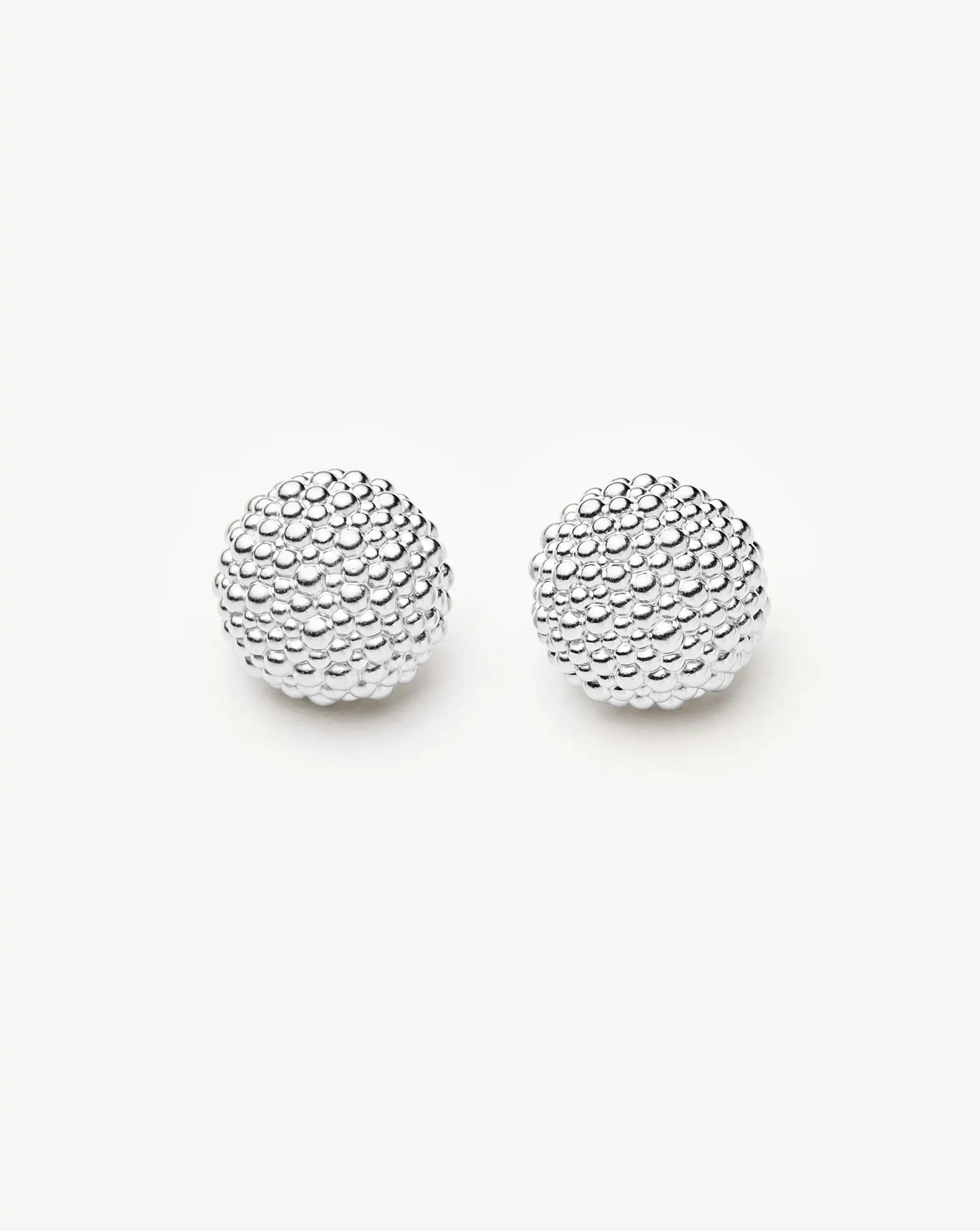 Baya Dome Stud Earrings | Silver Plated - Image 4