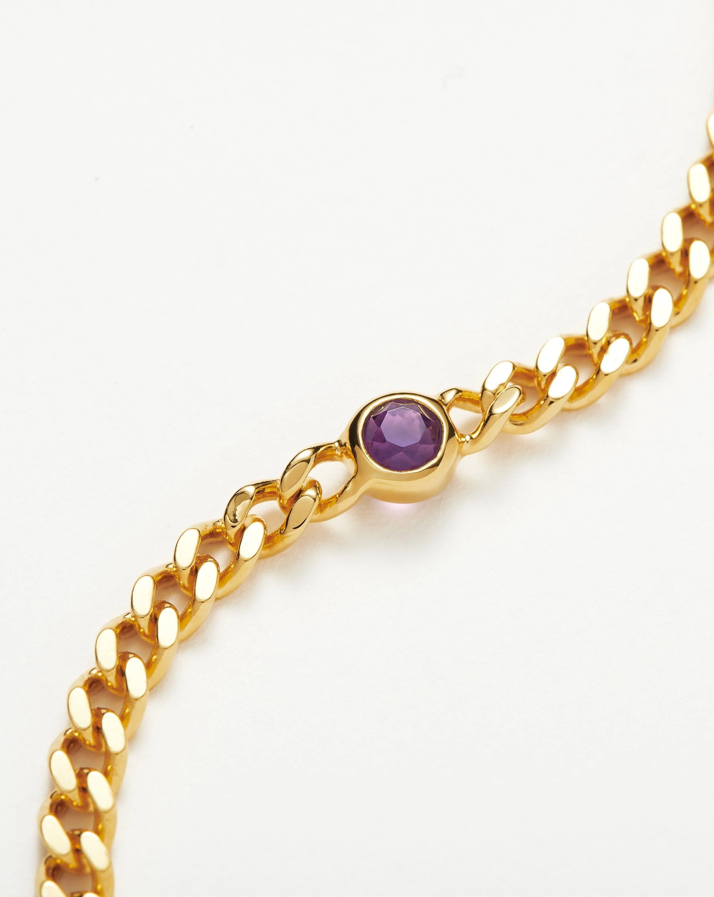 February Birthstone Chain Bracelet | 18ct Gold Plated Vermeil/Amethyst - Image 4