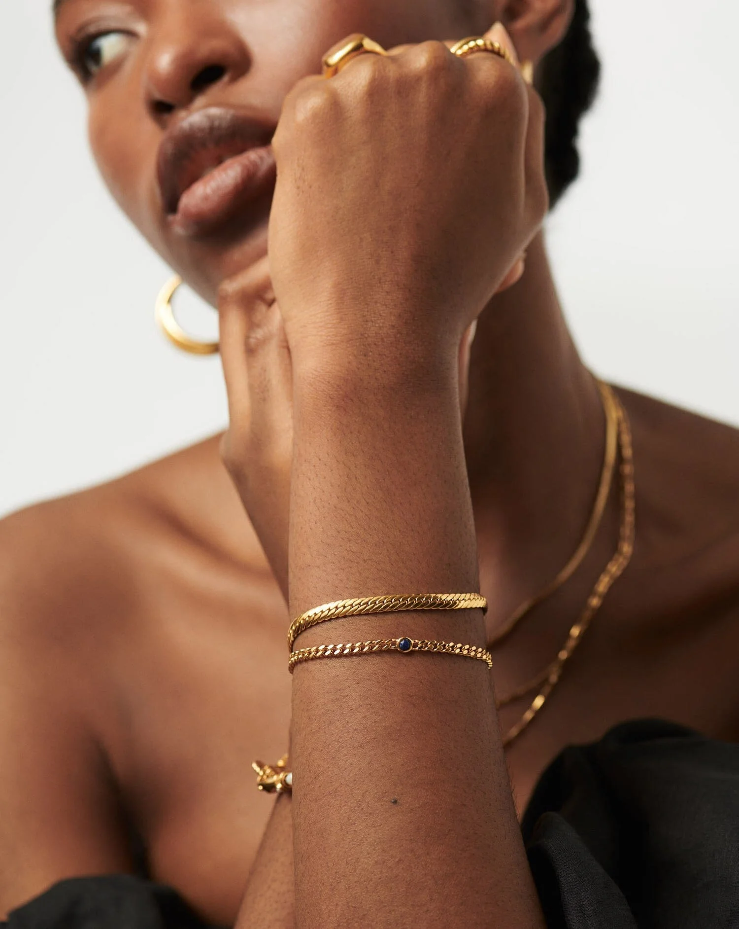 September Birthstone Chain Bracelet | 18ct Gold Plated Vermeil/Lapis - Image 3