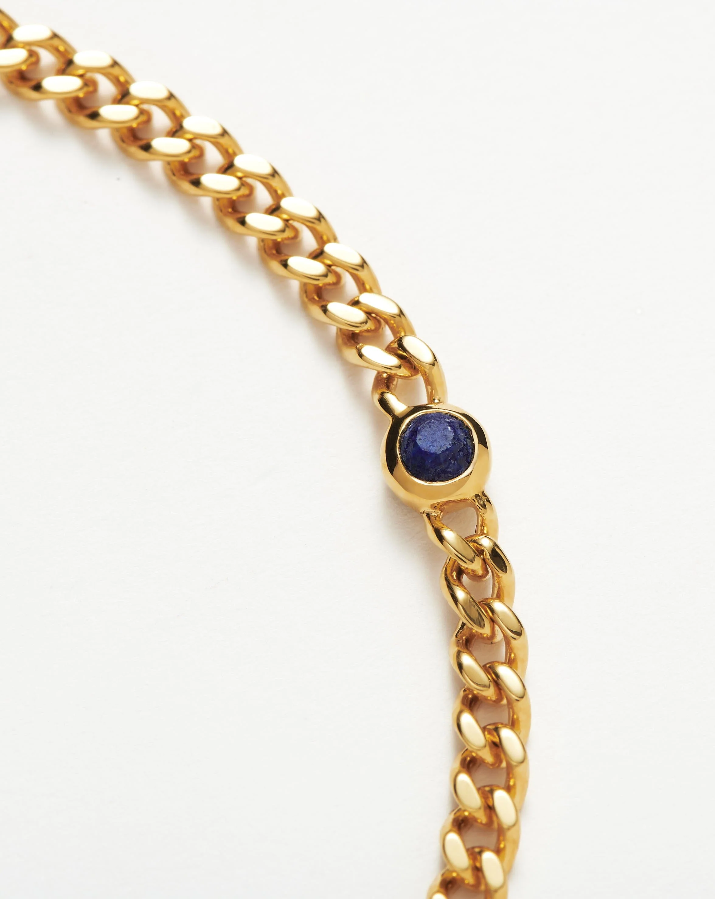 September Birthstone Chain Bracelet | 18ct Gold Plated Vermeil/Lapis - Image 4