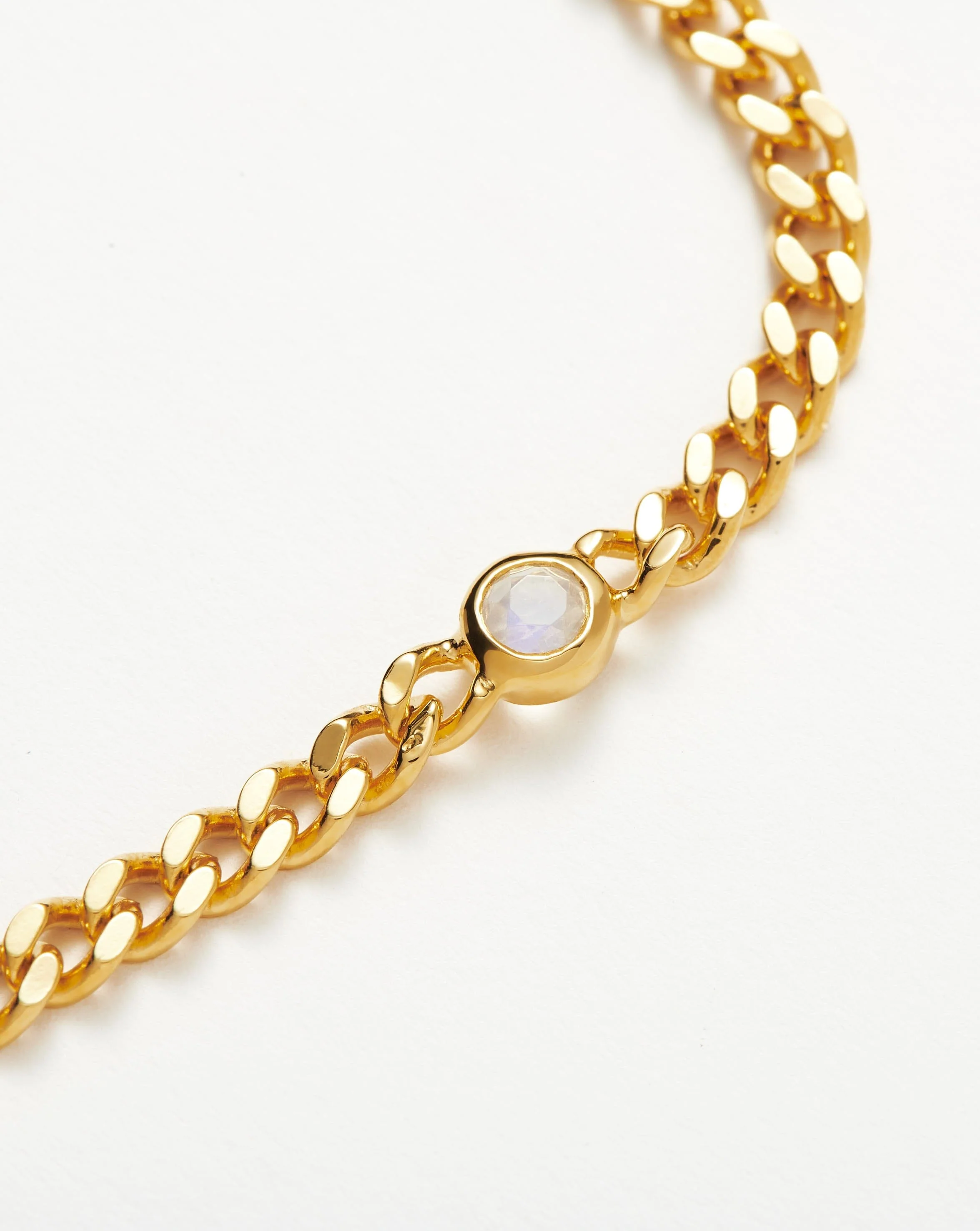June Birthstone Chain Bracelet | 18ct Gold Plated Vermeil/Rainbow Moonstone - Image 4
