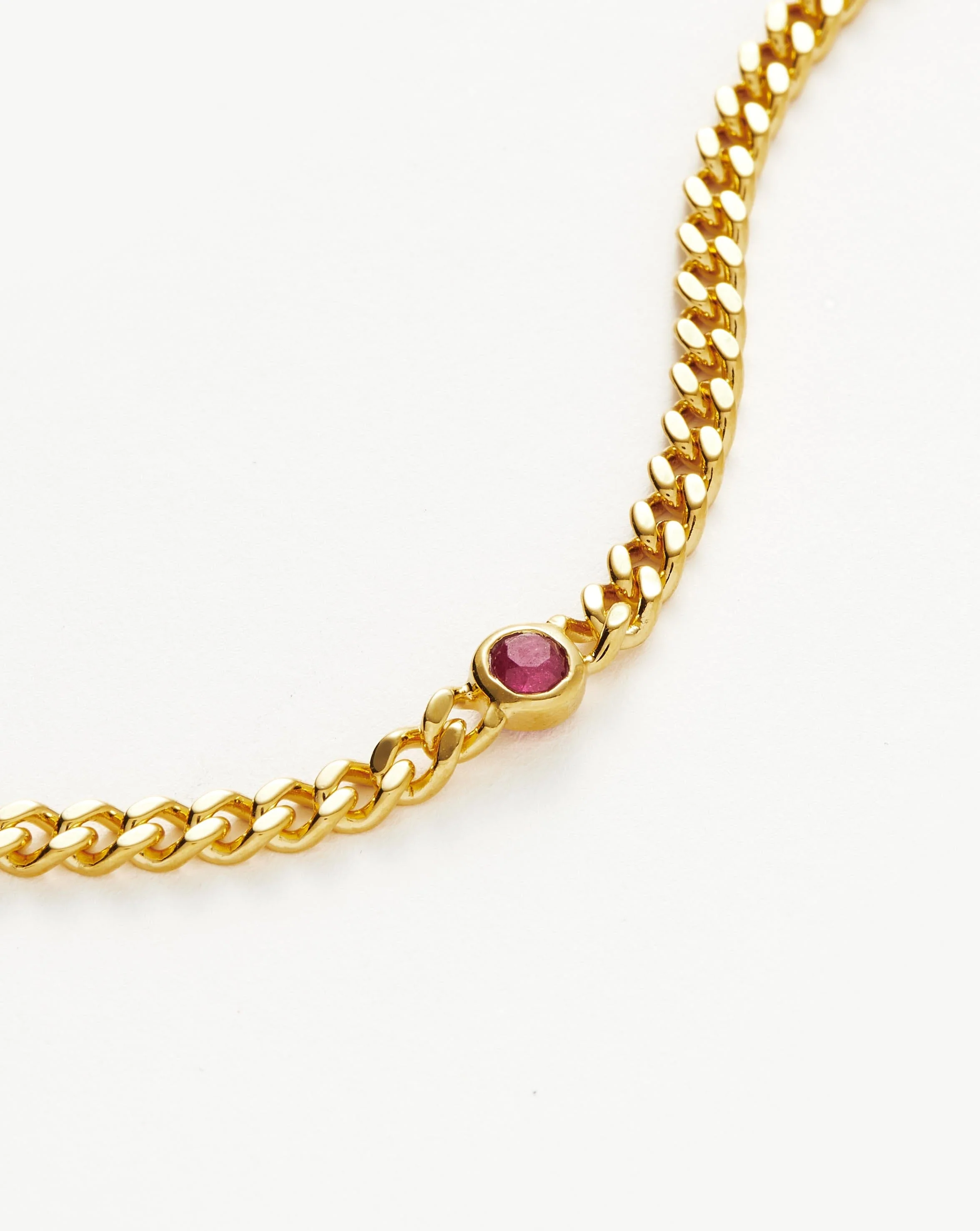 July Birthstone Chain Bracelet | 18ct Gold Plated Vermeil/Ruby - Image 4