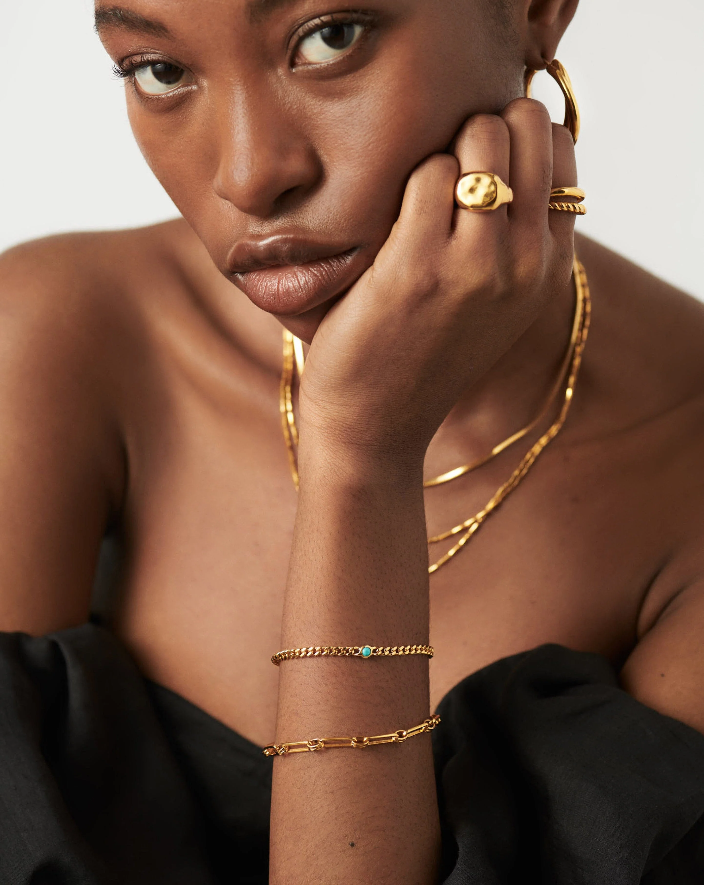 December Birthstone Chain Bracelet | 18ct Gold Plated Vermeil/Turquoise - Image 2