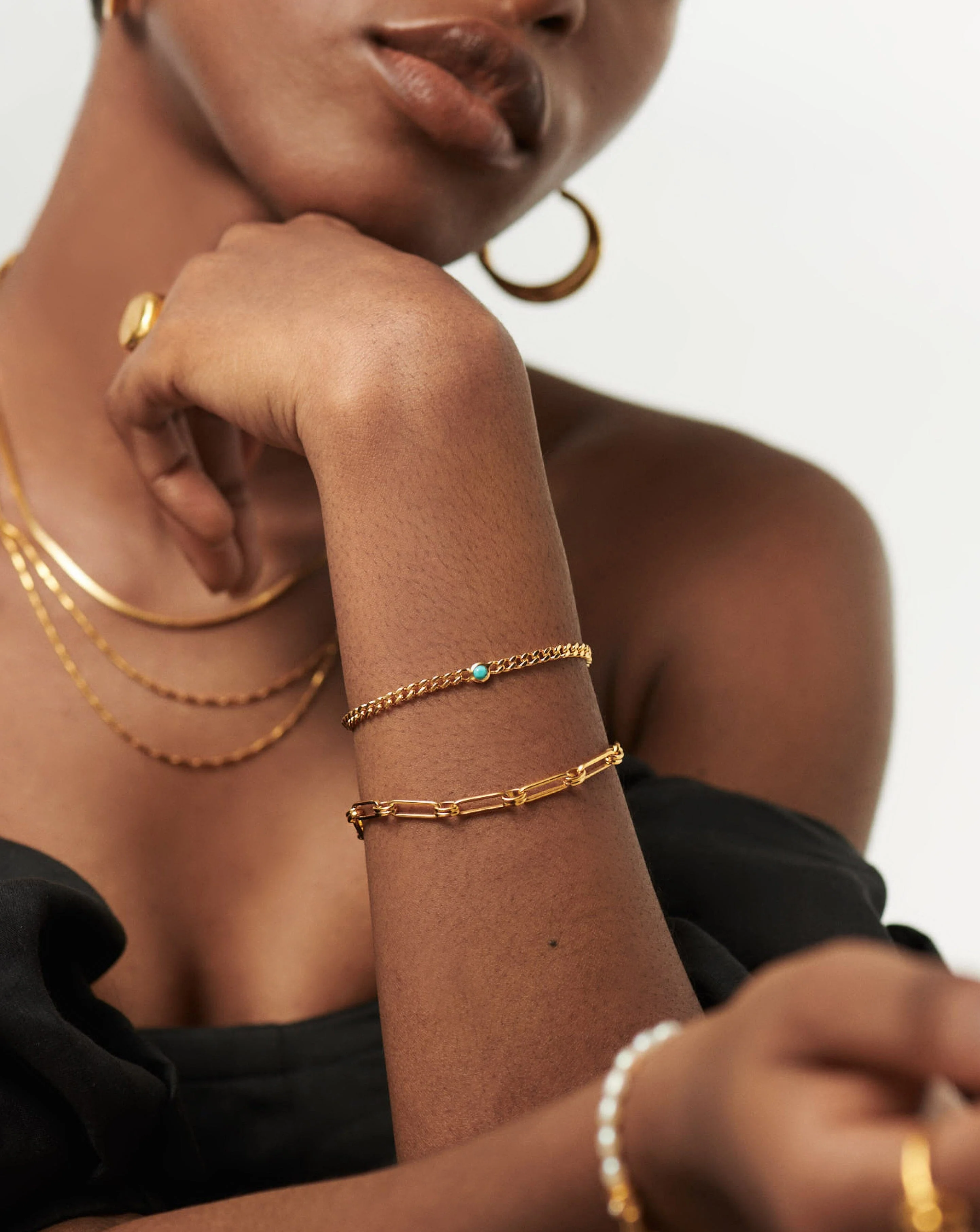 December Birthstone Chain Bracelet | 18ct Gold Plated Vermeil/Turquoise - Image 3