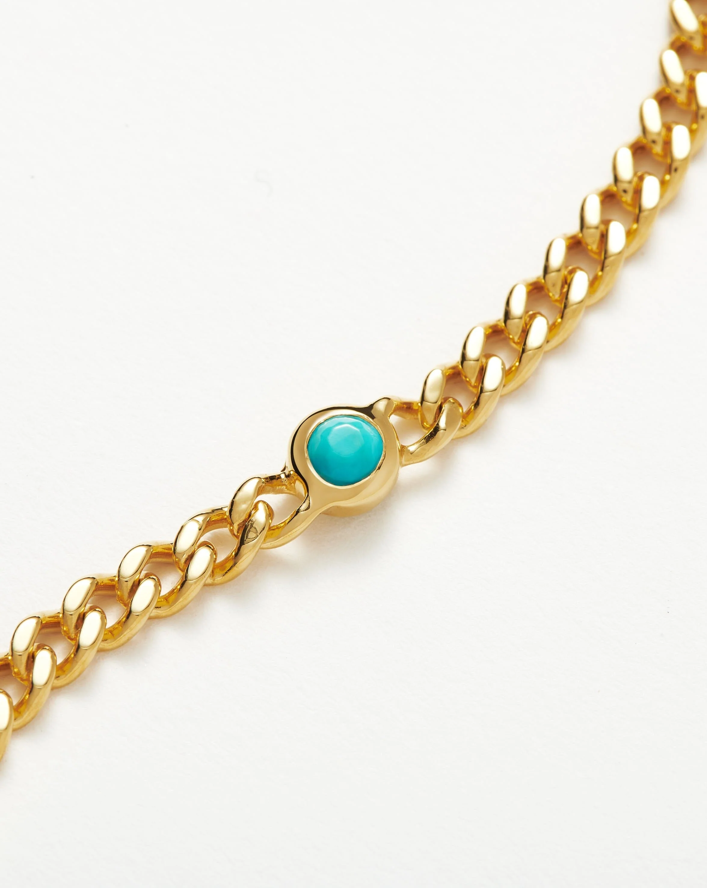 December Birthstone Chain Bracelet | 18ct Gold Plated Vermeil/Turquoise - Image 4