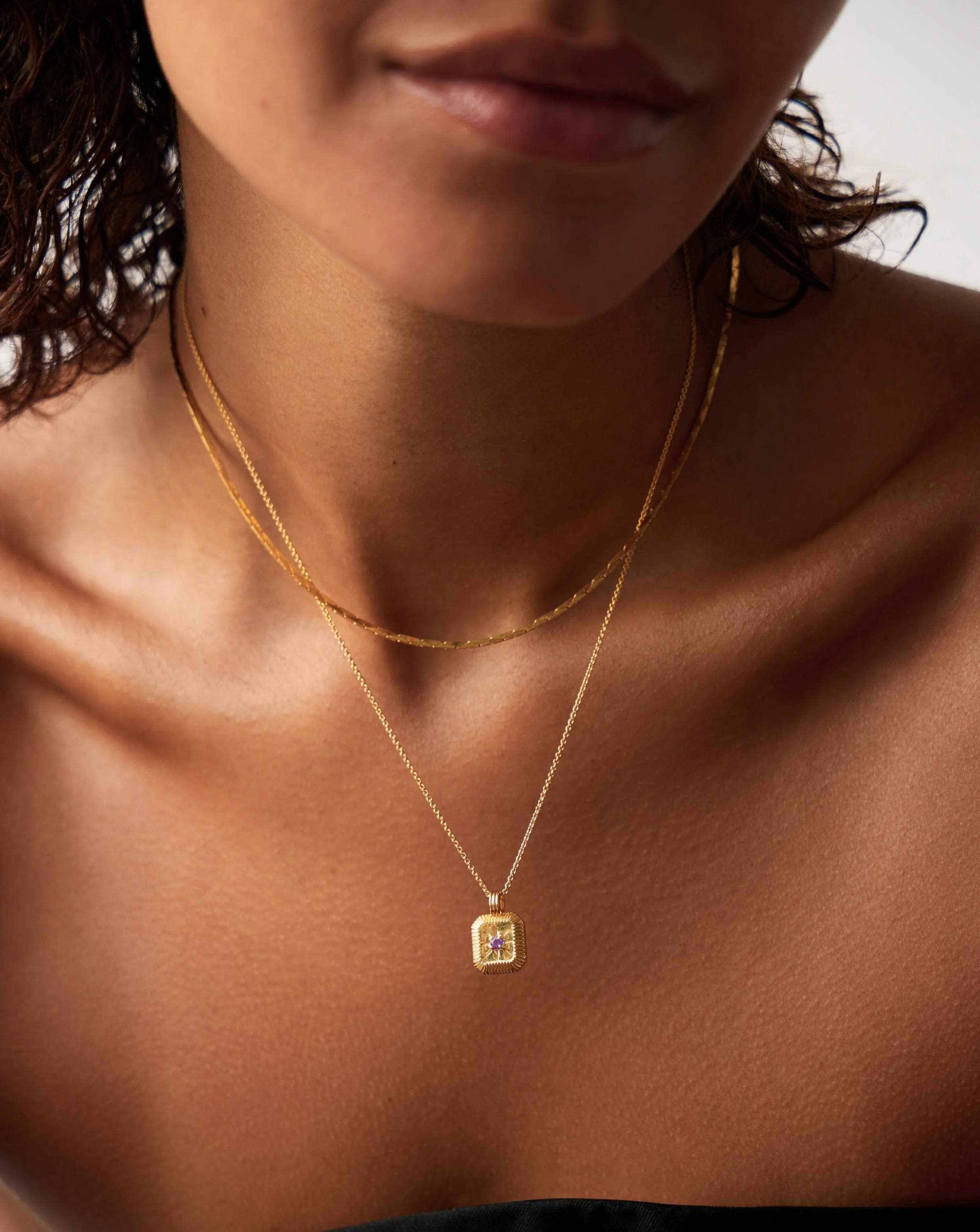 February Birthstone Pendant Necklace | 18ct Gold Vermeil/Amethyst - Image 3