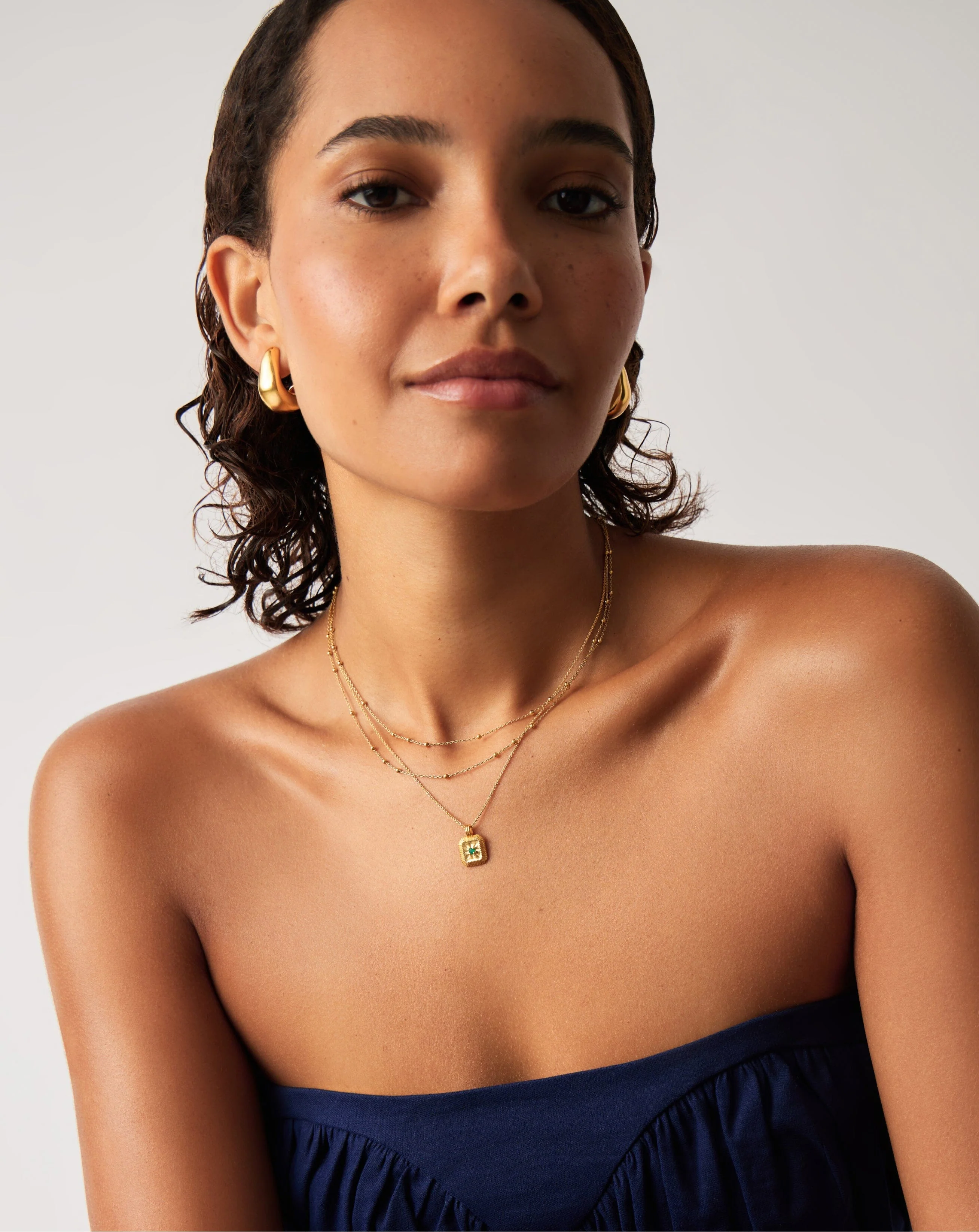 May Birthstone Pendant Necklace | 18ct Gold Vermeil/Green Onyx - Image 3