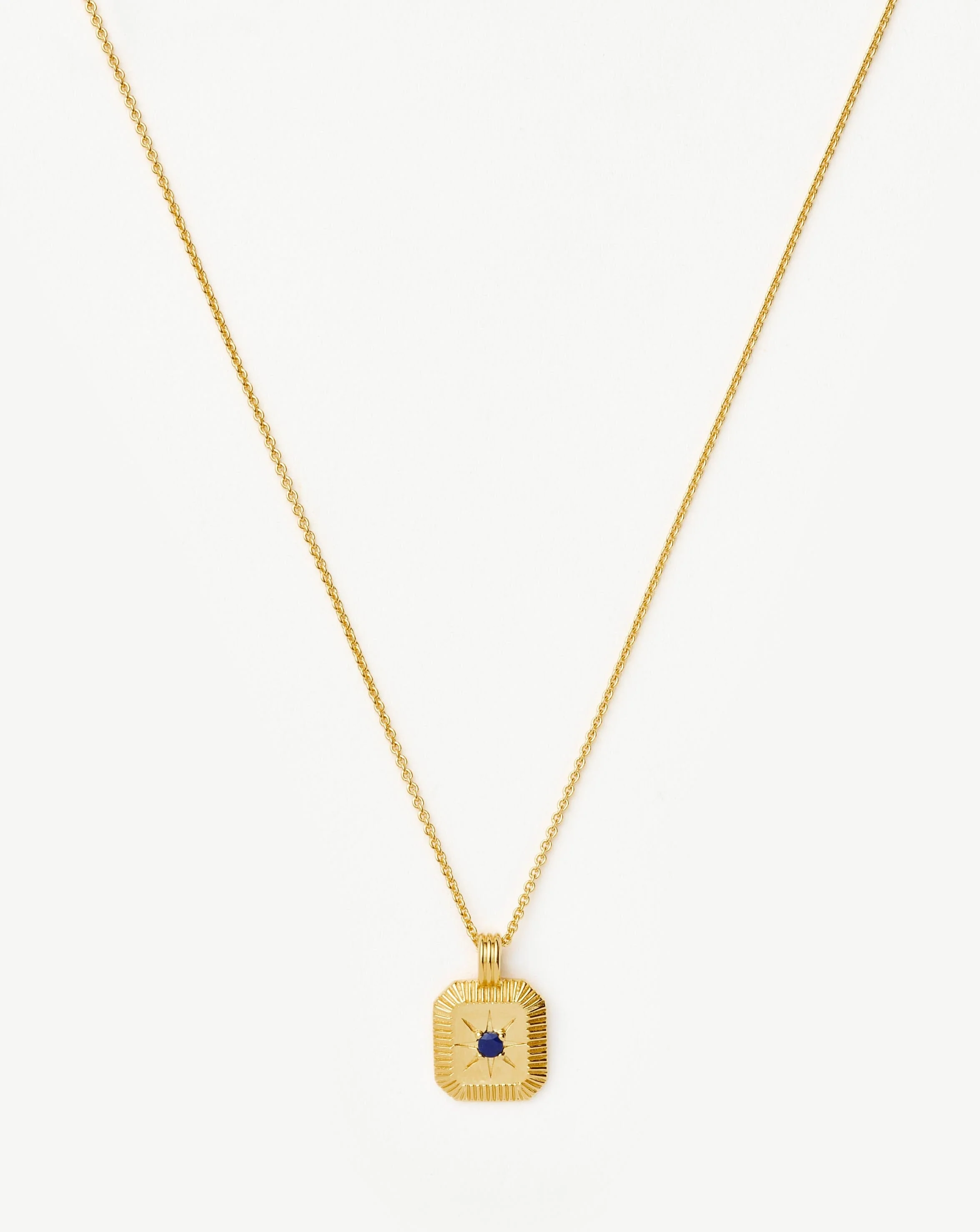 September Birthstone Pendant Necklace | 18ct Gold Vermeil/Lapis