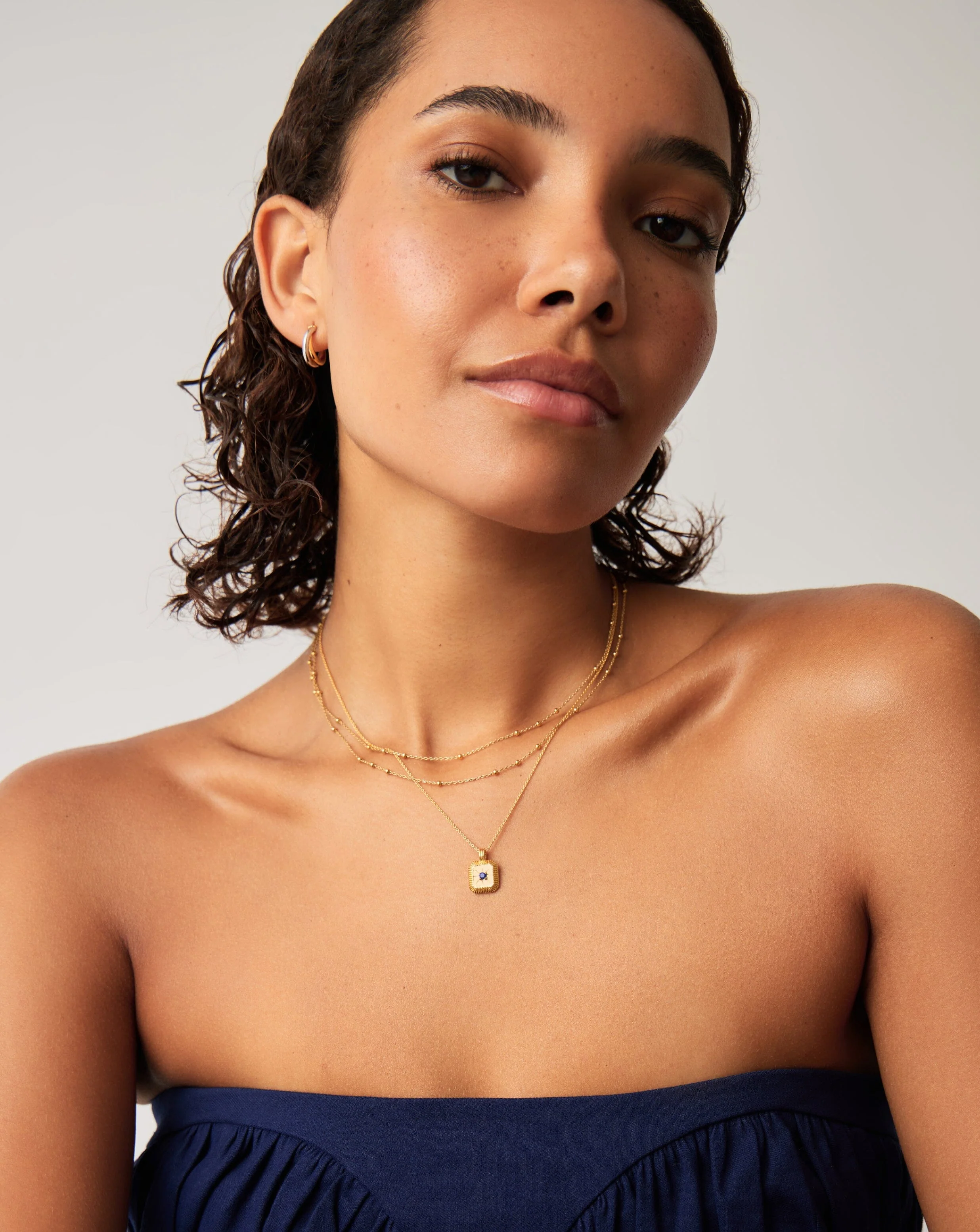 September Birthstone Pendant Necklace | 18ct Gold Vermeil/Lapis - Image 2