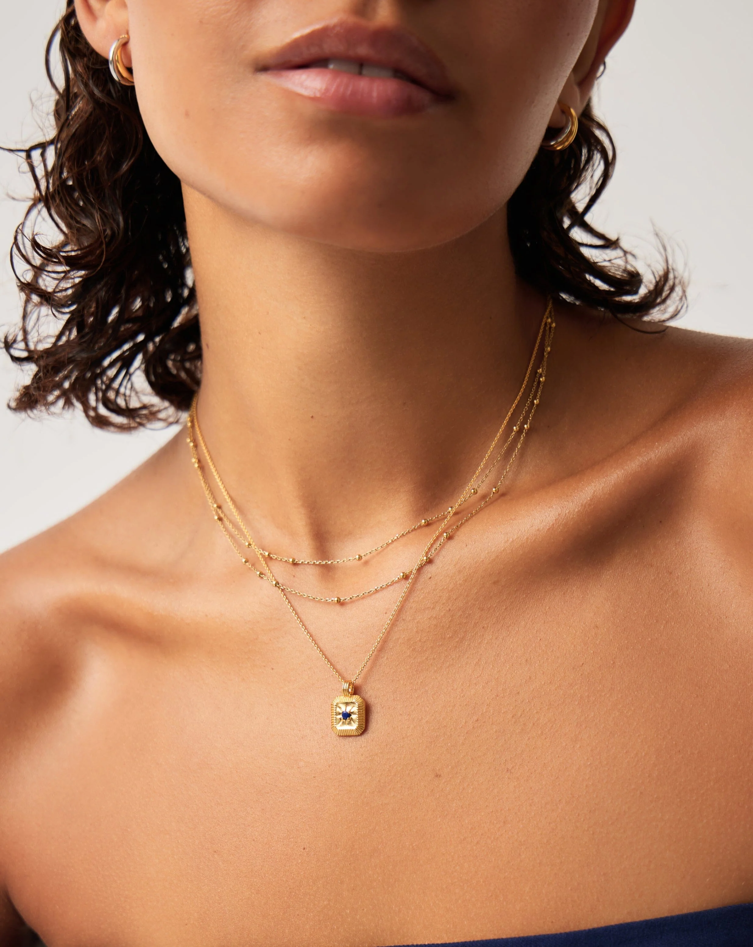 September Birthstone Pendant Necklace | 18ct Gold Vermeil/Lapis - Image 3