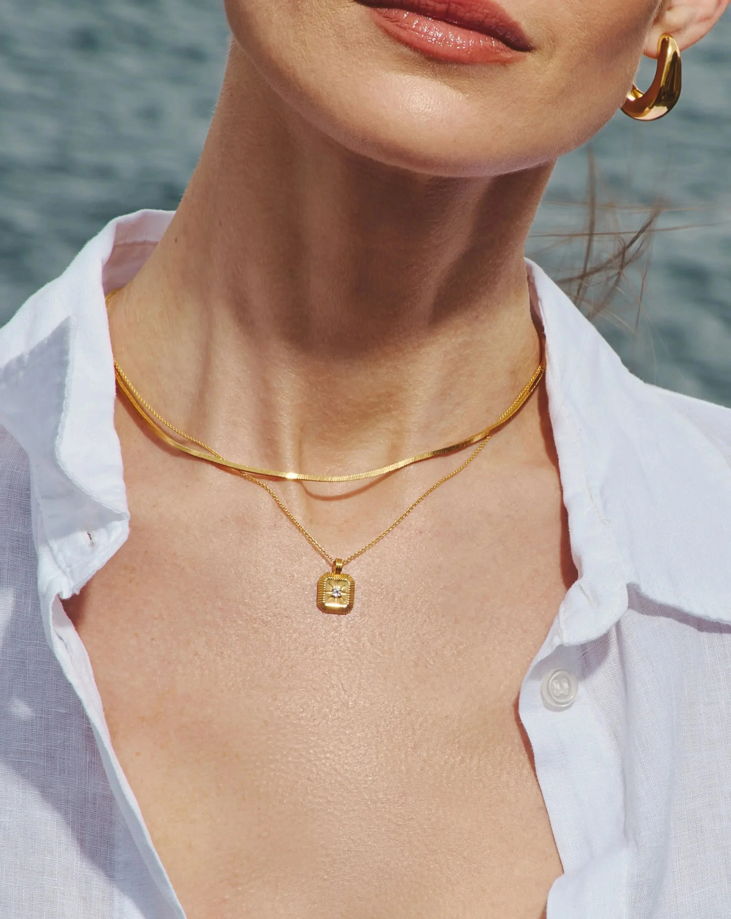 April Birthstone Pendant Necklace | 18ct Gold Vermeil/Crystal - Image 3