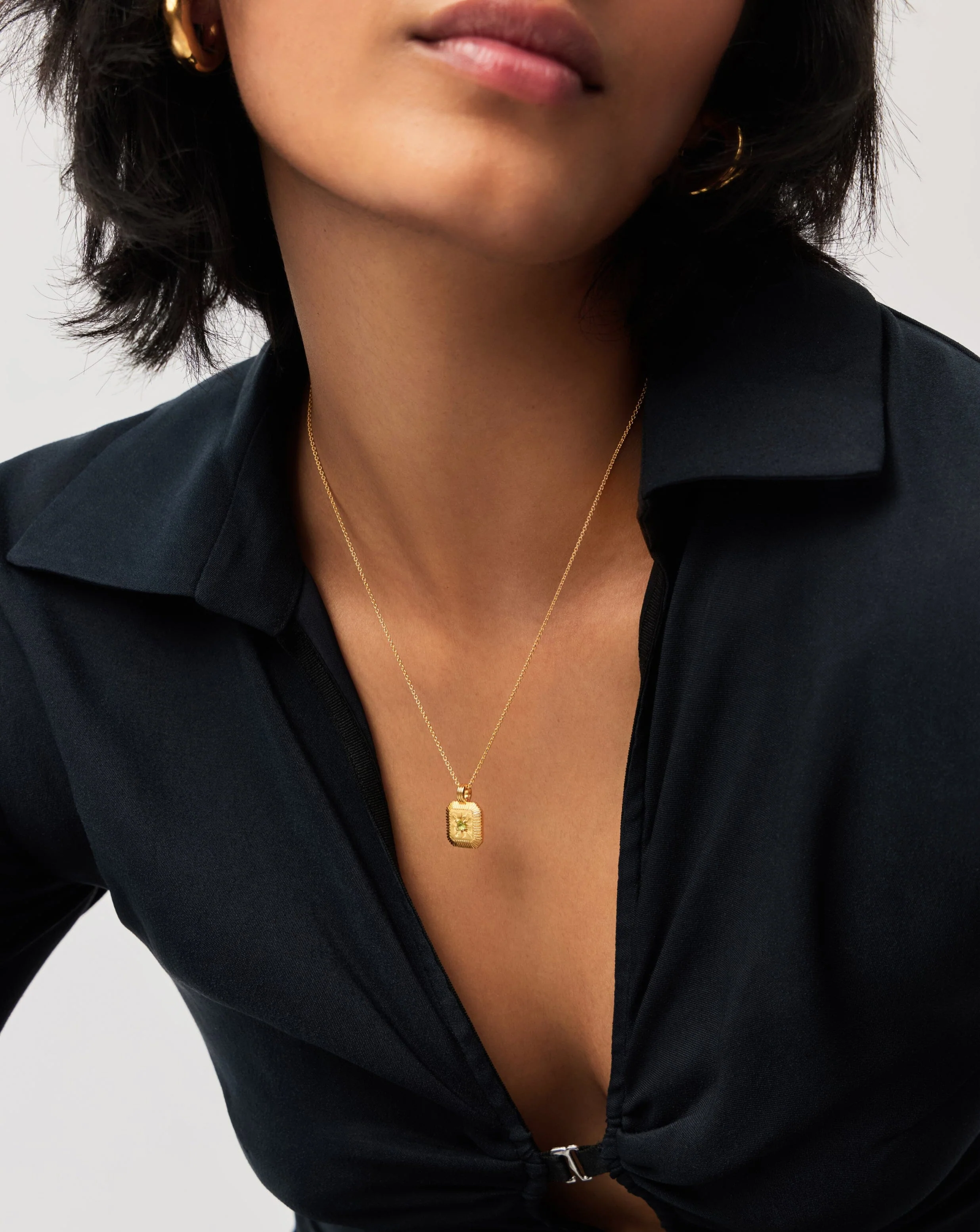 August Birthstone Pendant Necklace | 18ct Gold Vermeil/Peridot - Image 3