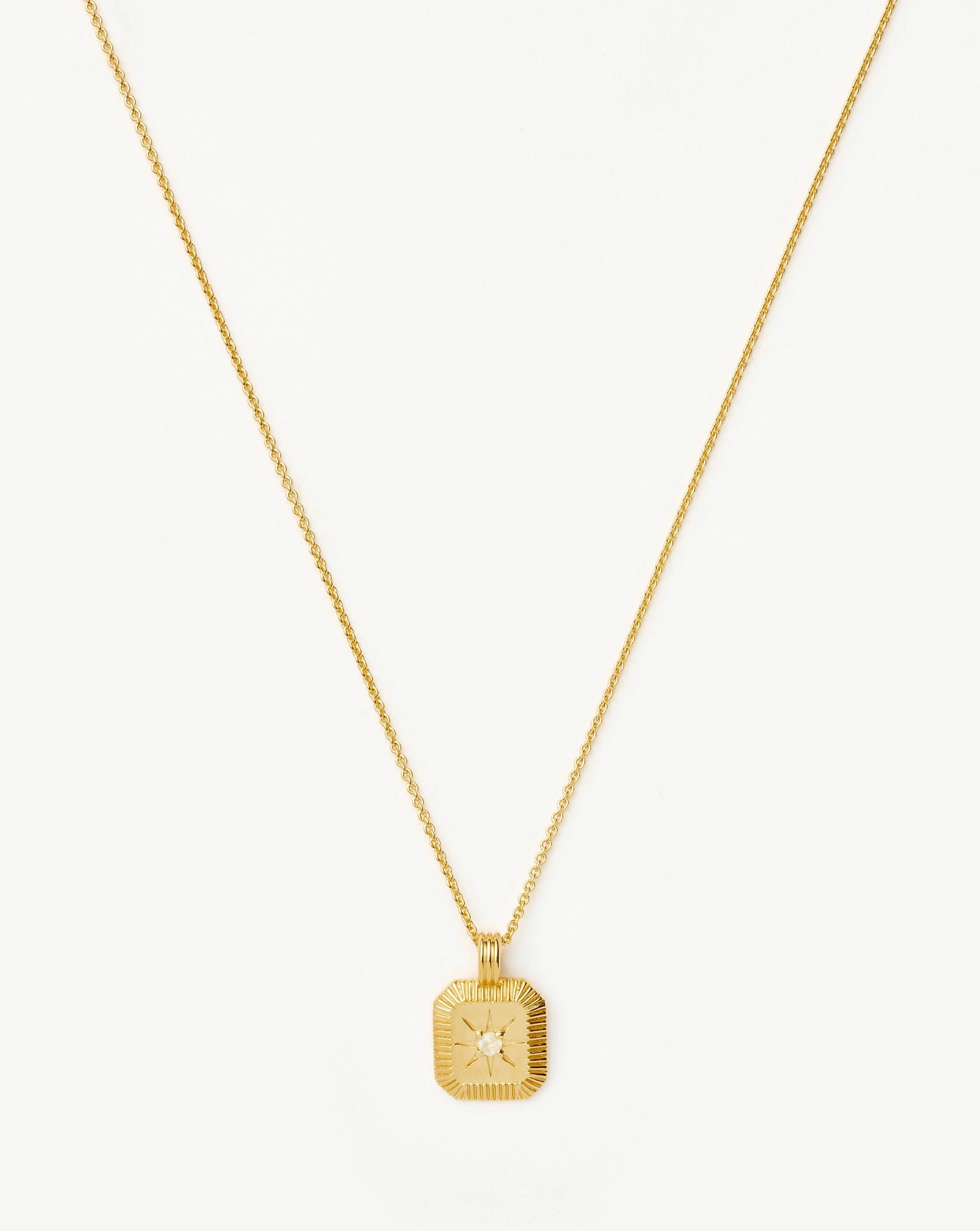 June Birthstone Pendant Necklace | 18ct Gold Vermeil/Rainbow Moonstone