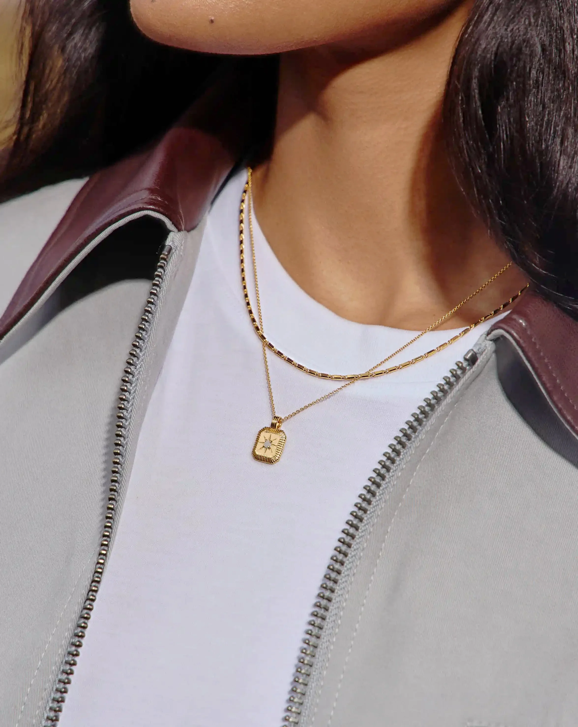 June Birthstone Pendant Necklace | 18ct Gold Vermeil/Rainbow Moonstone - Image 2