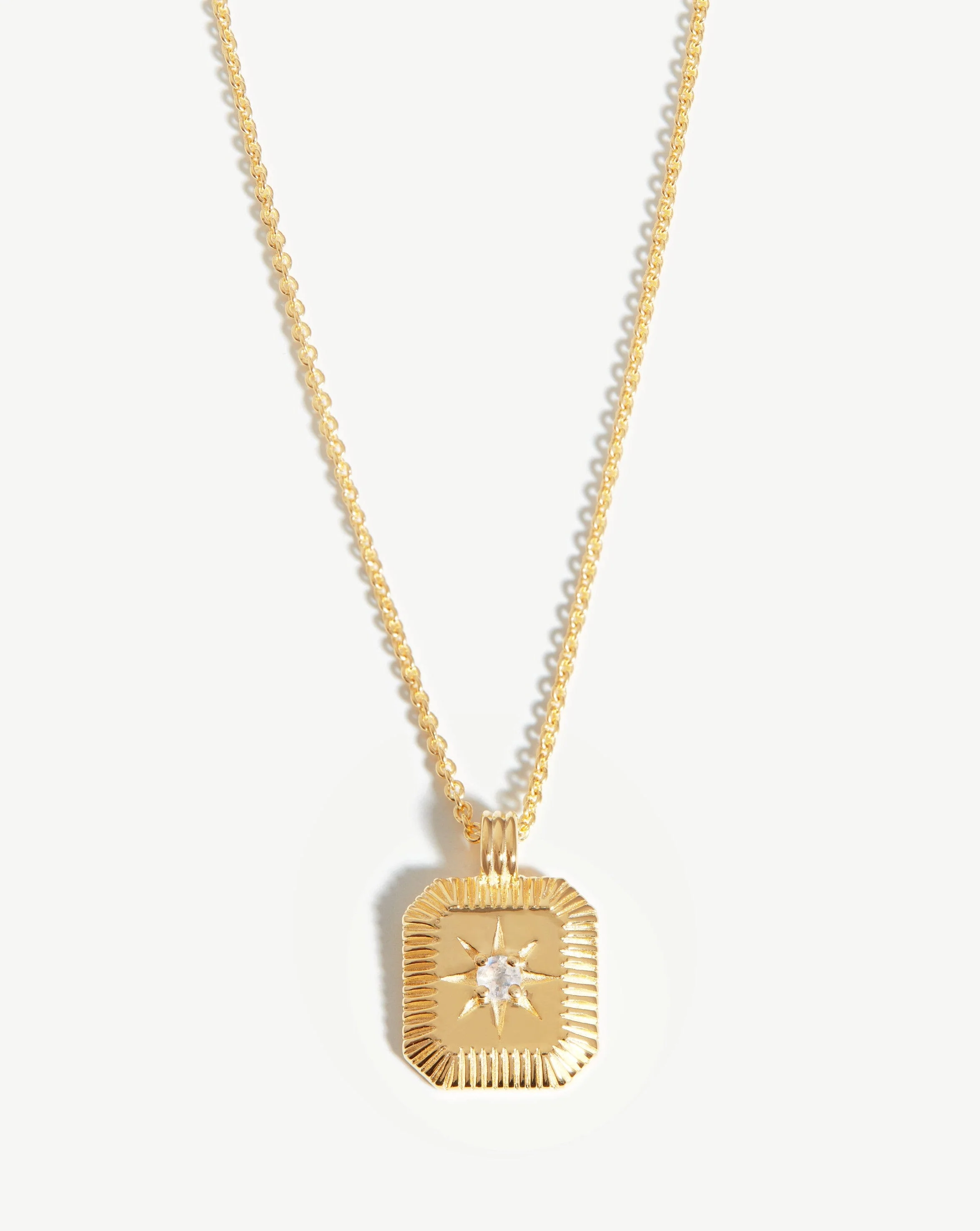 June Birthstone Pendant Necklace | 18ct Gold Vermeil/Rainbow Moonstone - Image 5