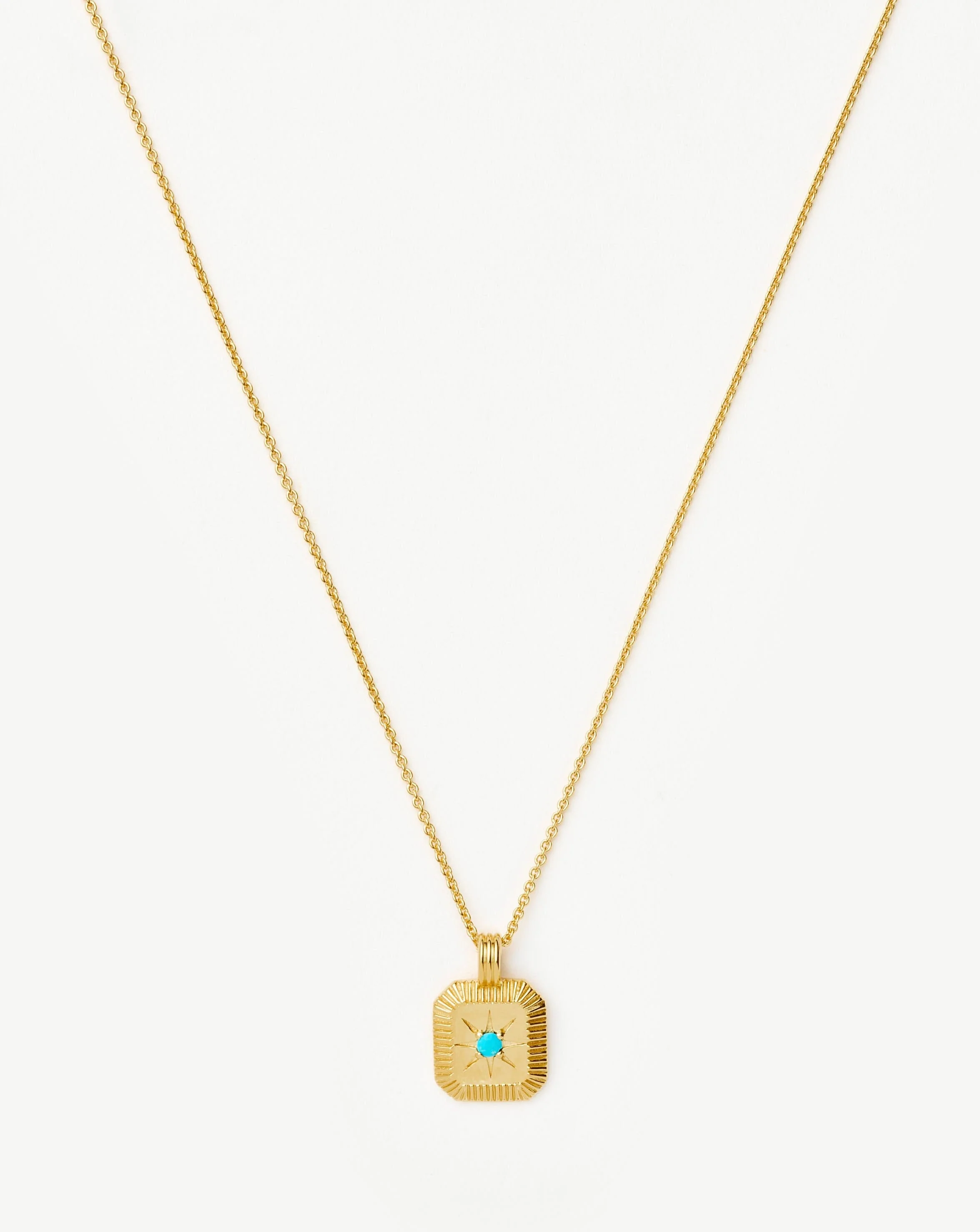 December Birthstone Pendant Necklace | 18ct Gold Vermeil/Dyed Turquoise Magnesite - Image 4