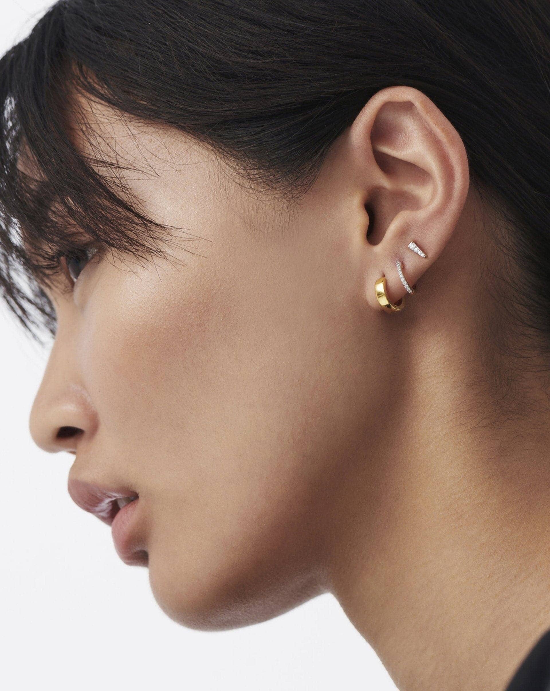 Celestial Pave Spike Stud Earrings | Gold/Cubic Zirconia - Image 3
