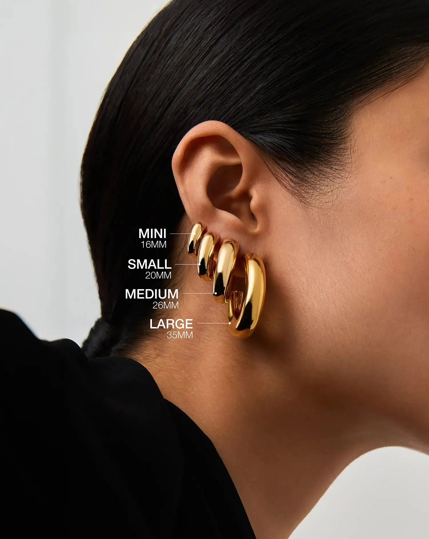 Chubby Medium Hoop Earrings | 18ct Gold Vermeil - Image 3