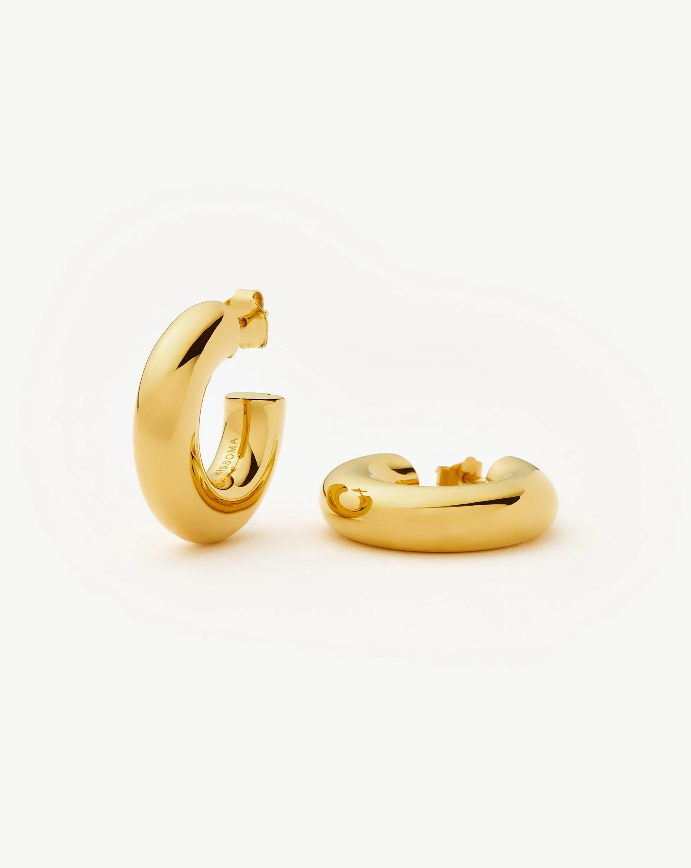 Chubby Medium Hoop Earrings | 18ct Gold Vermeil - Image 4