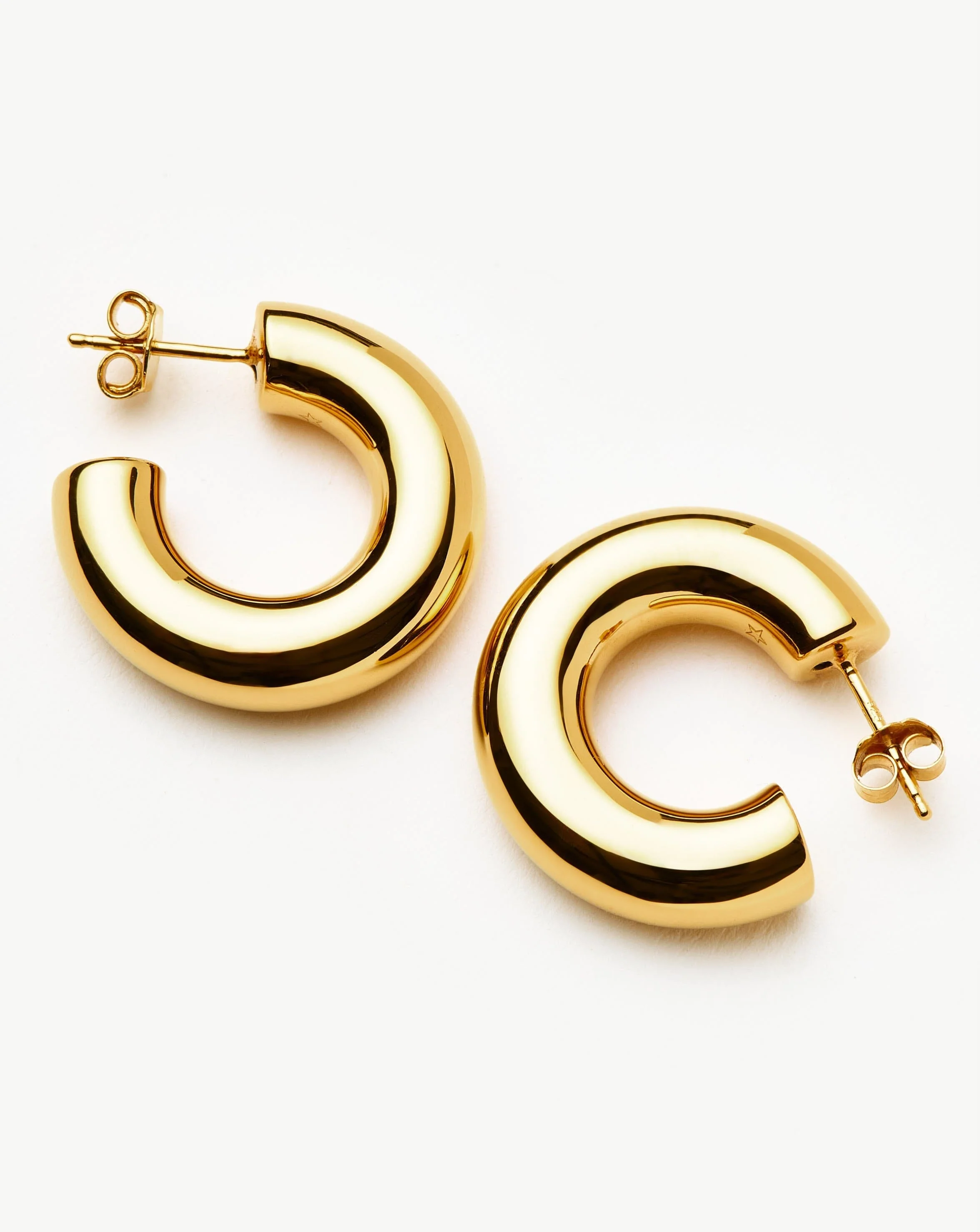 Chubby Medium Hoop Earrings | 18ct Gold Vermeil - Image 5