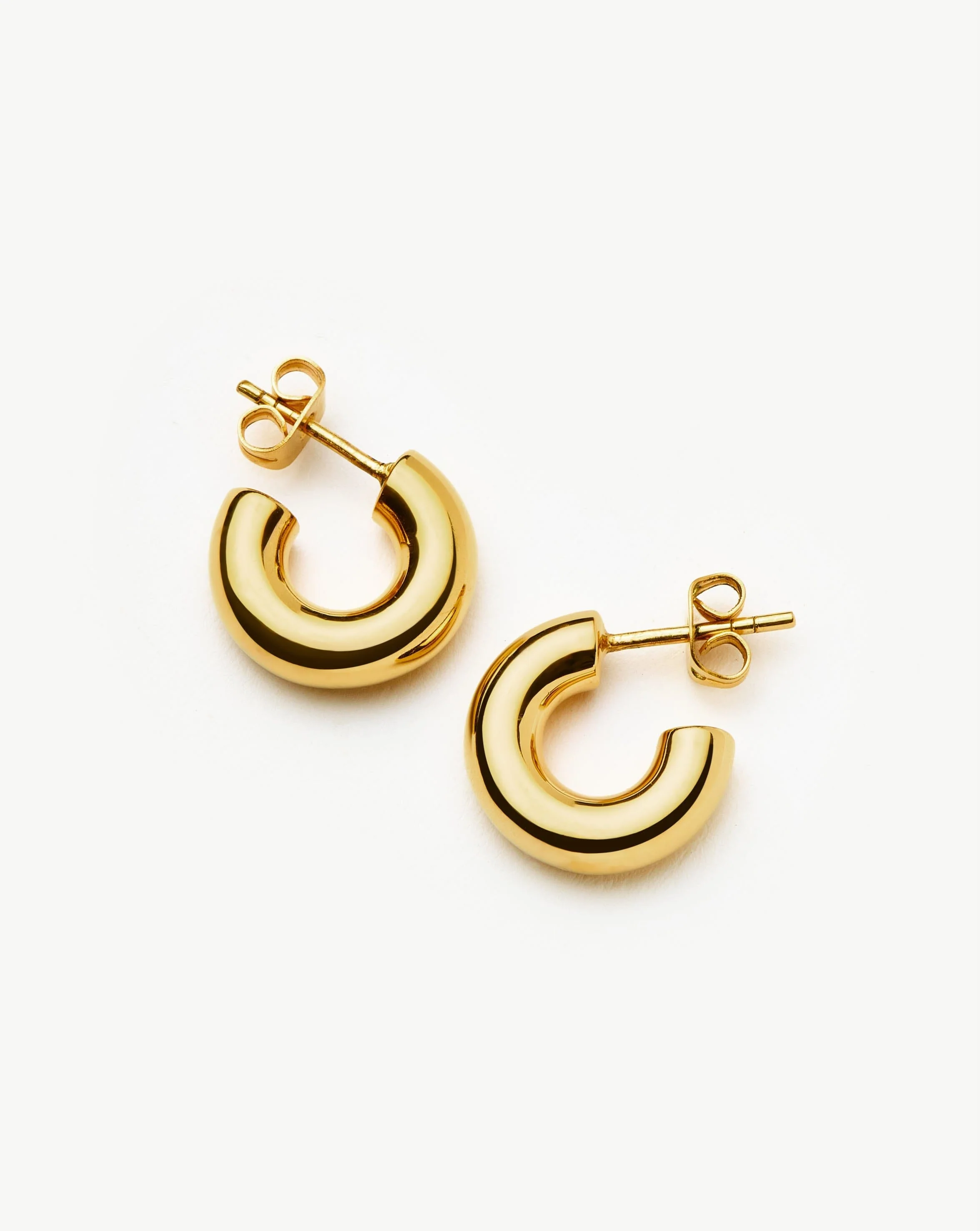 Chubby Mini Hoop Earrings | 18ct Gold Vermeil - Image 4