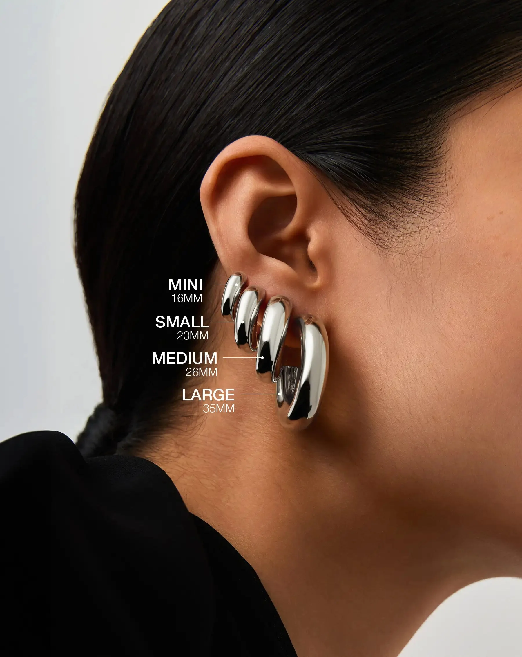 Chubby Mini Hoop Earrings | Sterling Silver - Image 3