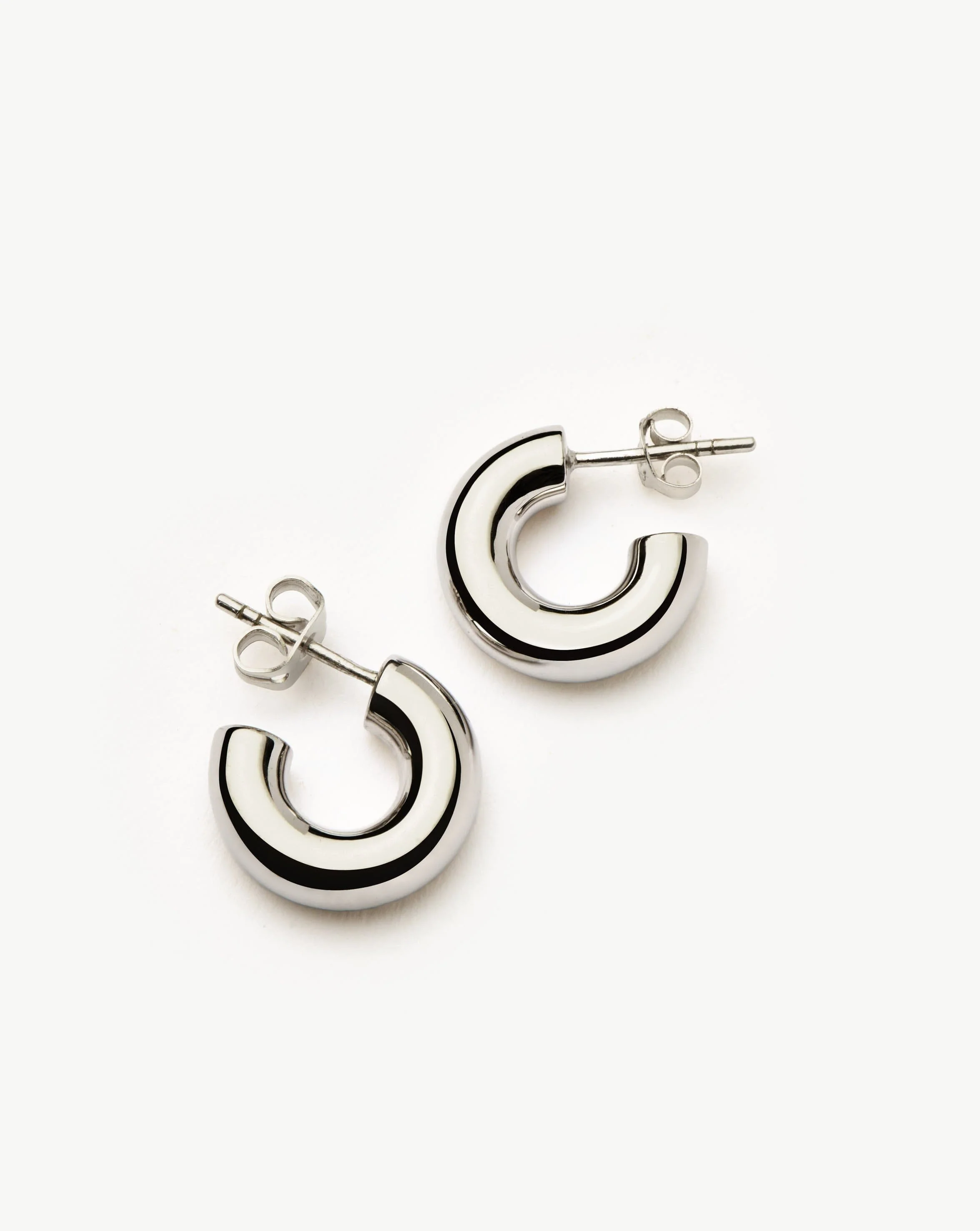 Chubby Mini Hoop Earrings | Sterling Silver - Image 4