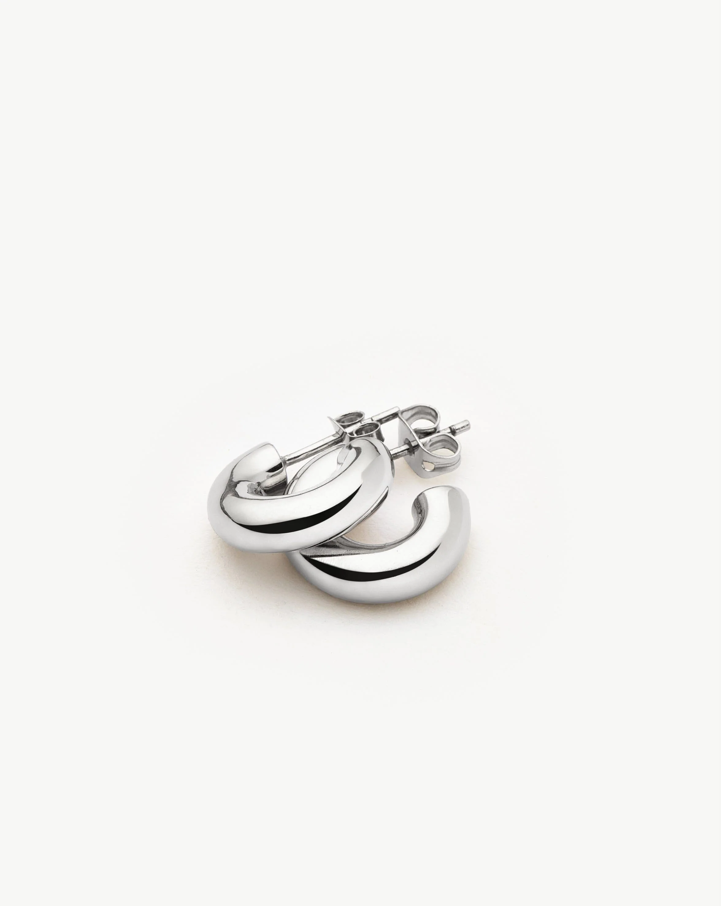 Chubby Mini Hoop Earrings | Sterling Silver - Image 5
