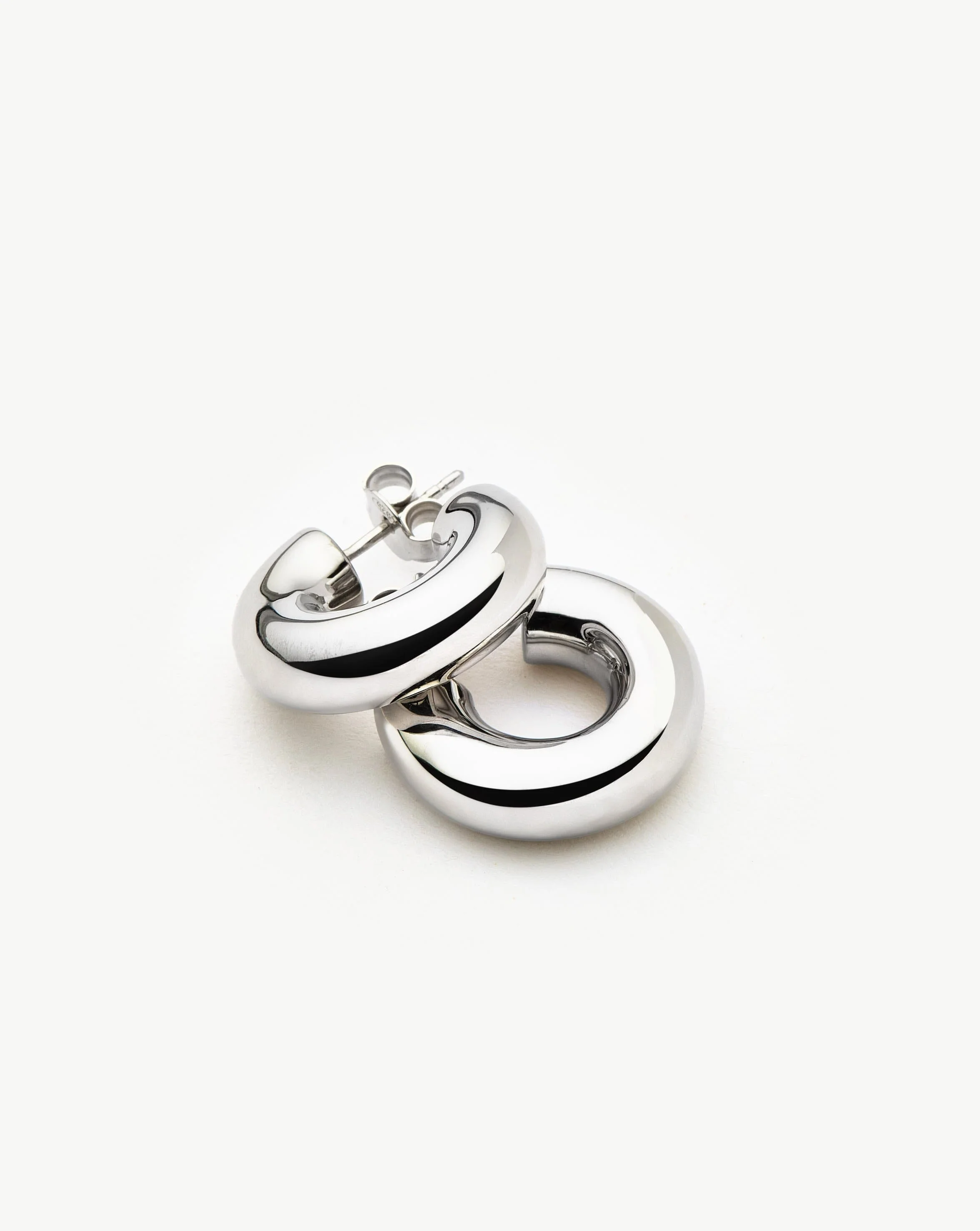 Chubby Small Hoop Earrings | Sterling Silver - Image 5