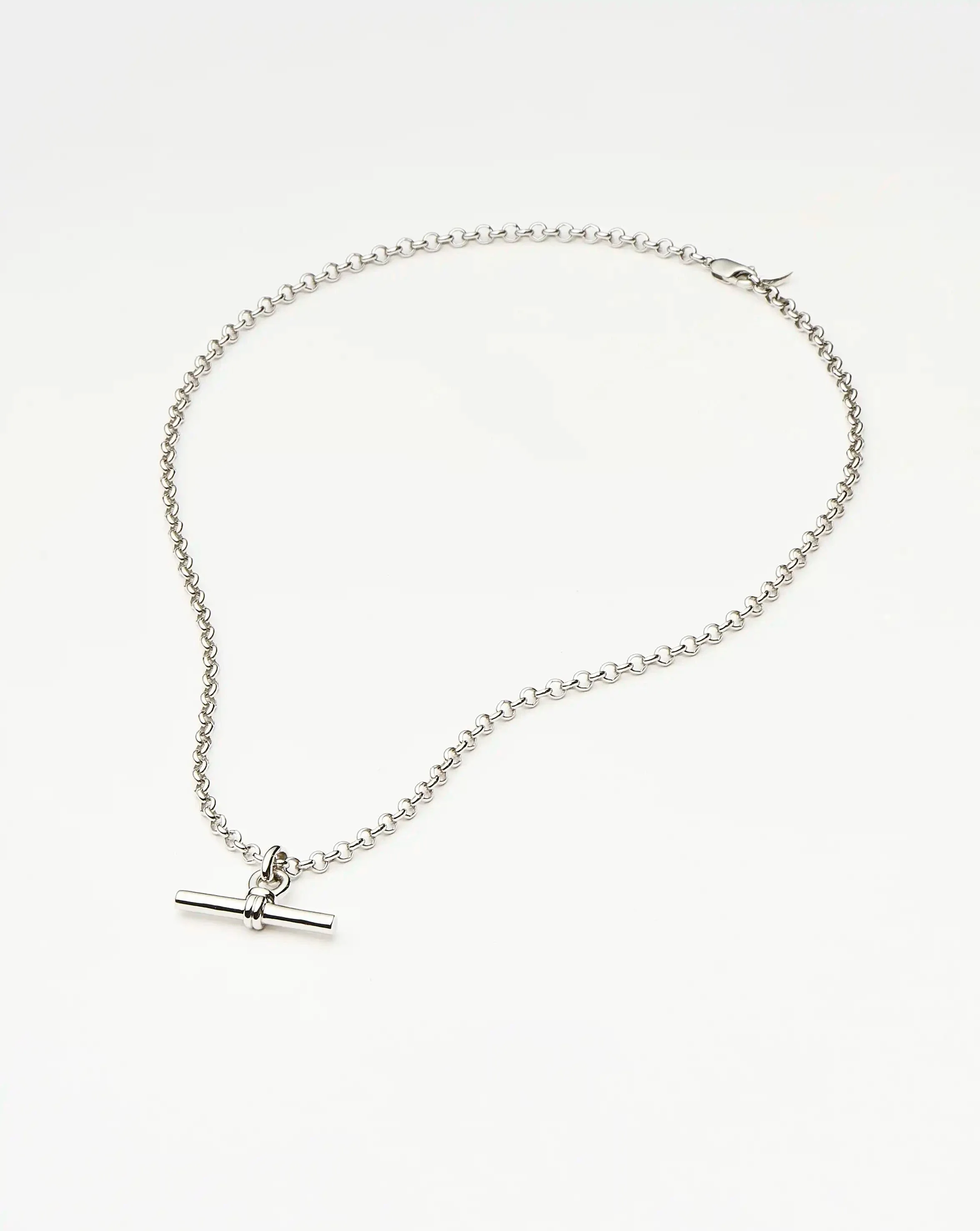 Chunky T-Bar Chain Necklace | Silver Plated - Image 4