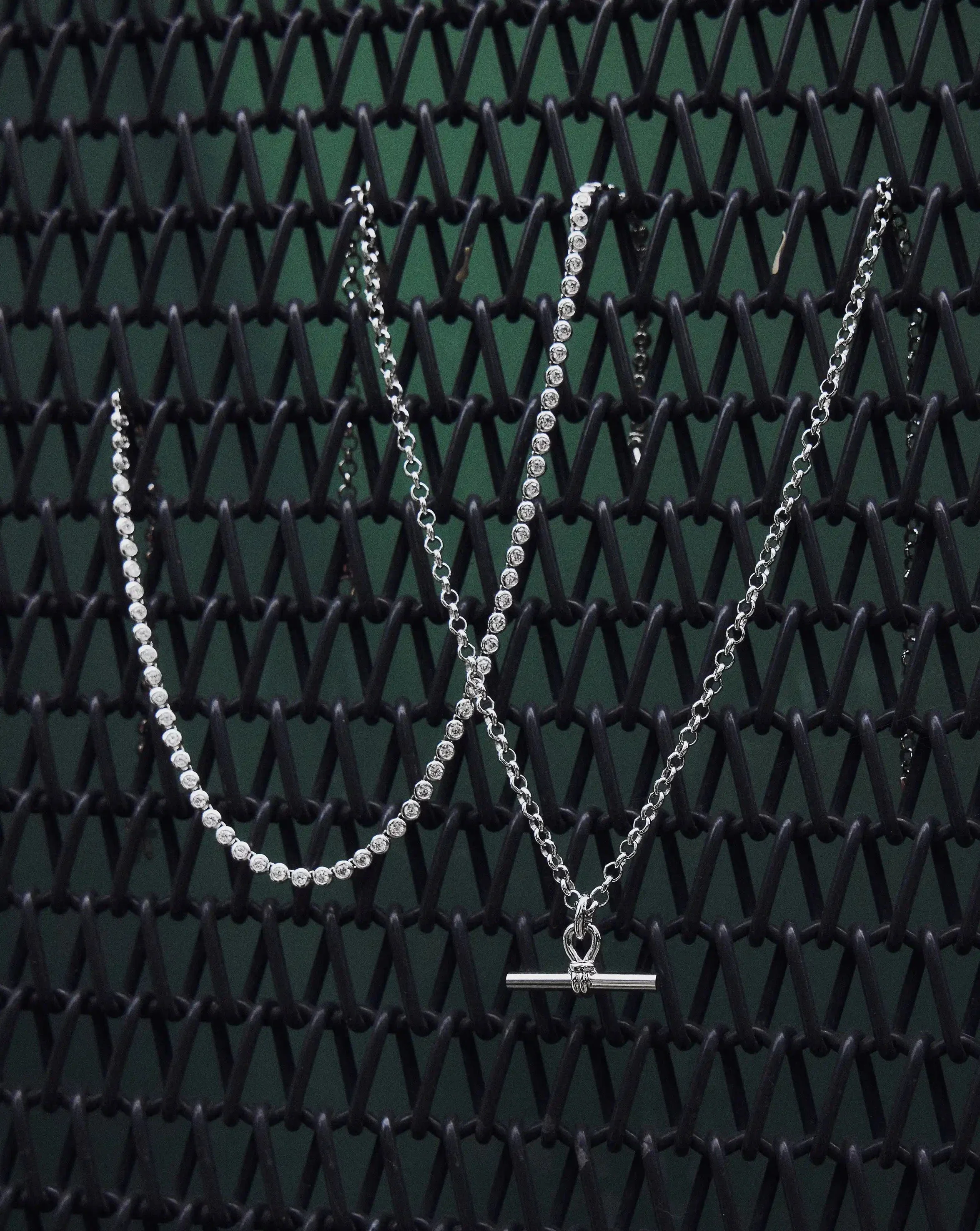 Chunky T-Bar Chain Necklace | Silver Plated - Image 5