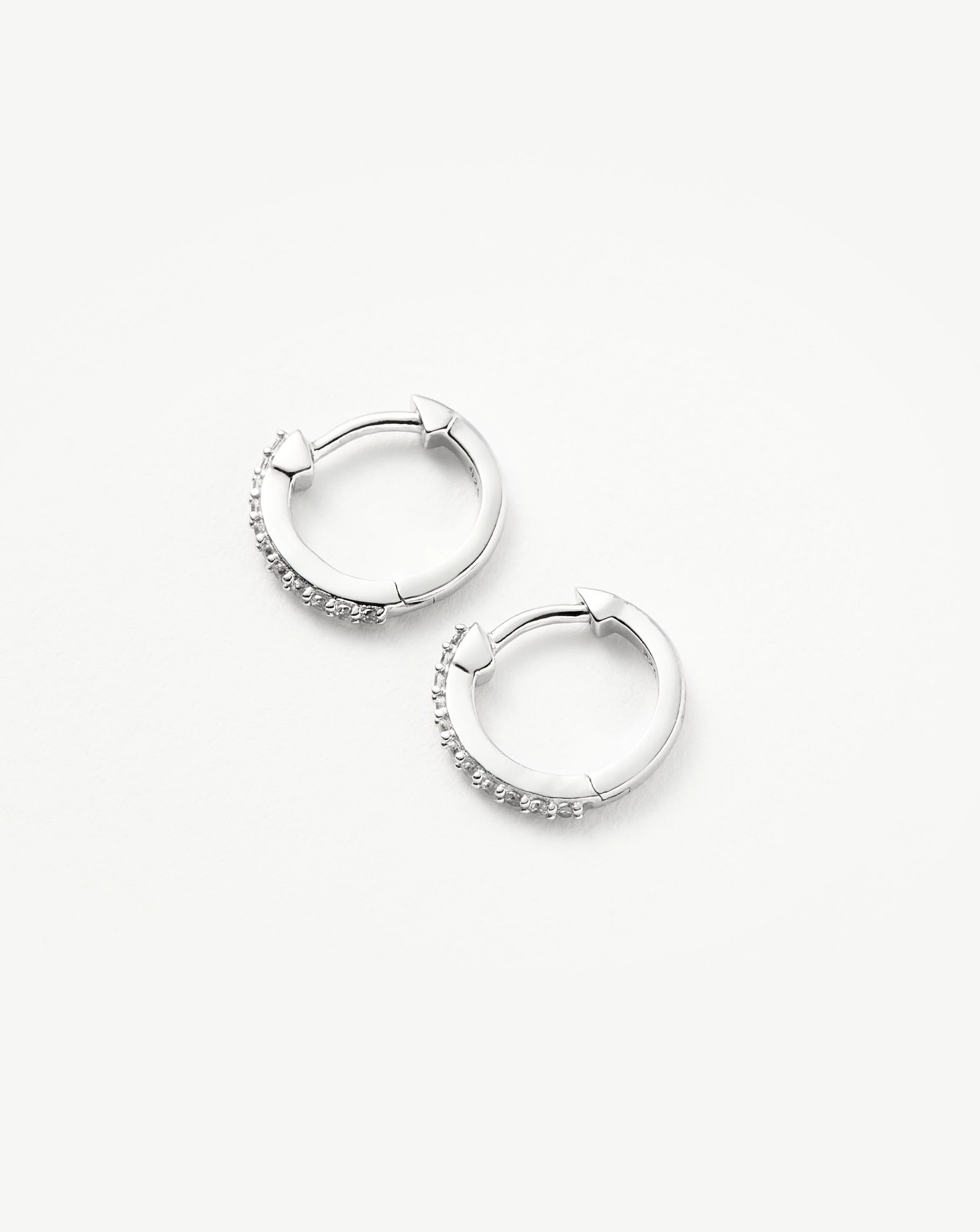 Classic Pave Huggies | Sterling Silver/Cubic Zirconia - Image 4