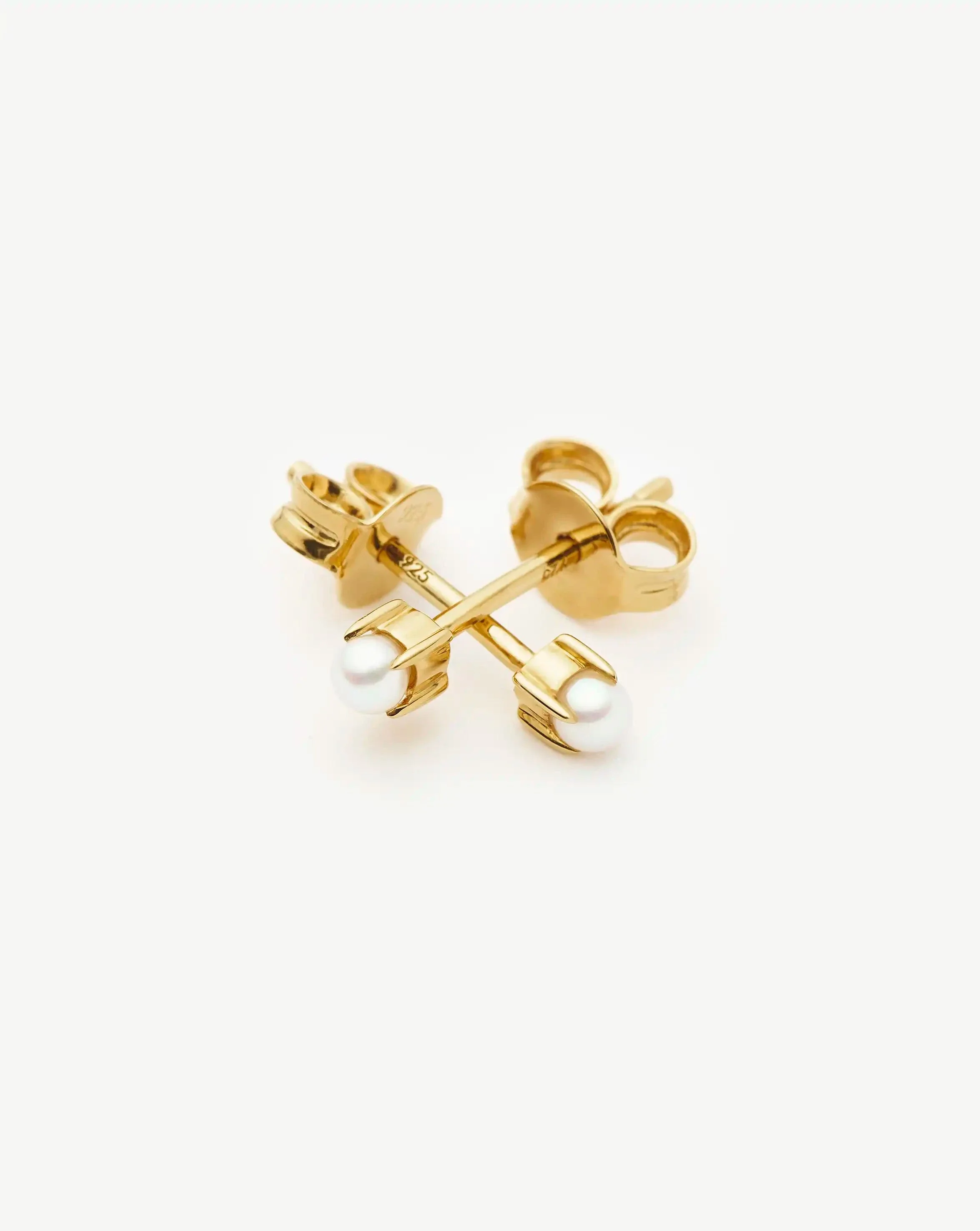 Classic Pearl Stud Earrings | 18ct Gold Vermeil/Pearl - Image 5