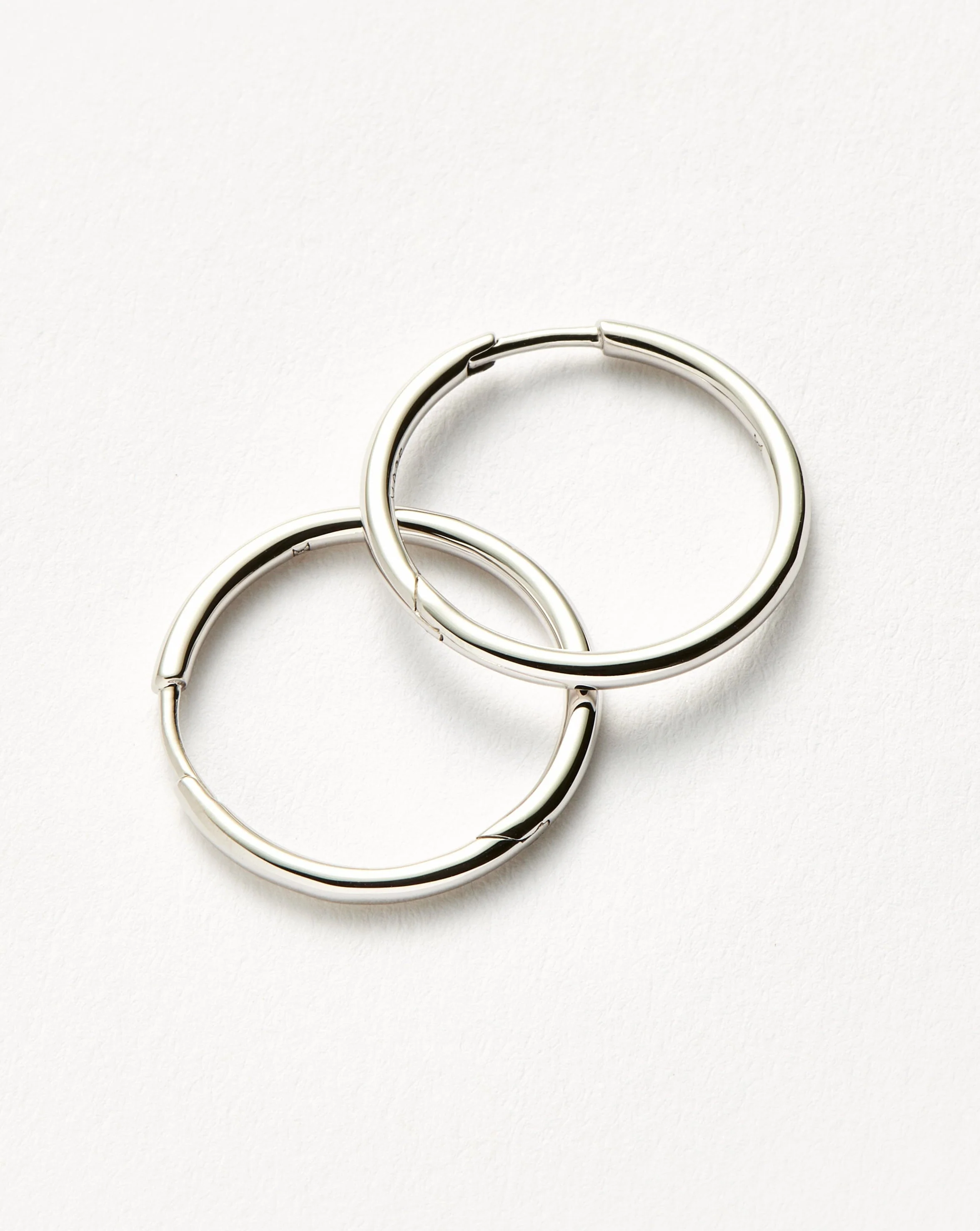 Classic Small Hoop Earrings | Rhodium Plated on Recycled Sterling Silver - Image 4