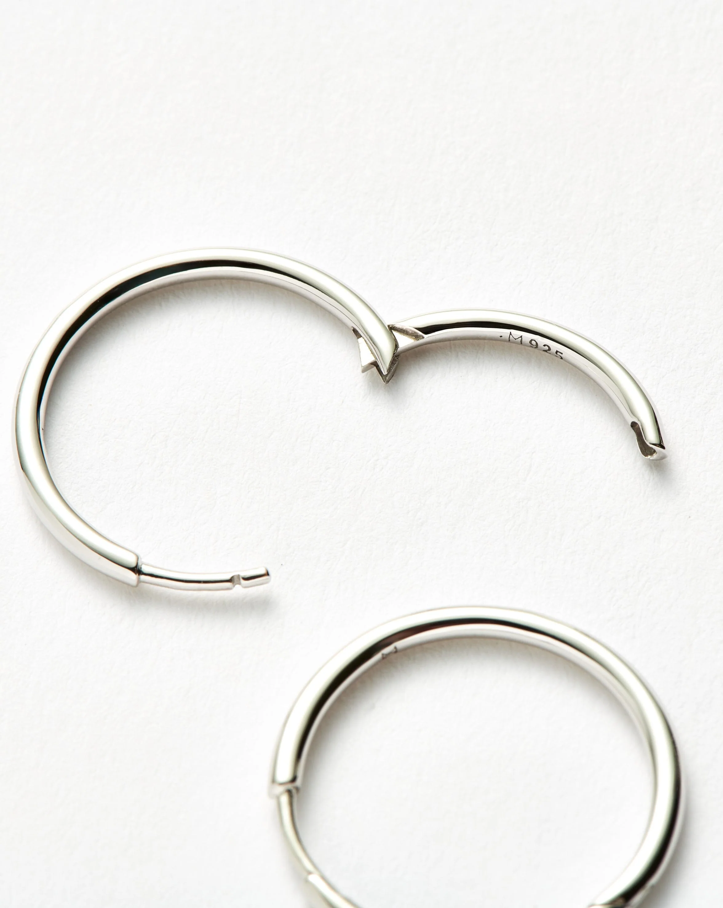 Classic Small Hoop Earrings | Rhodium Plated on Recycled Sterling Silver - Image 5