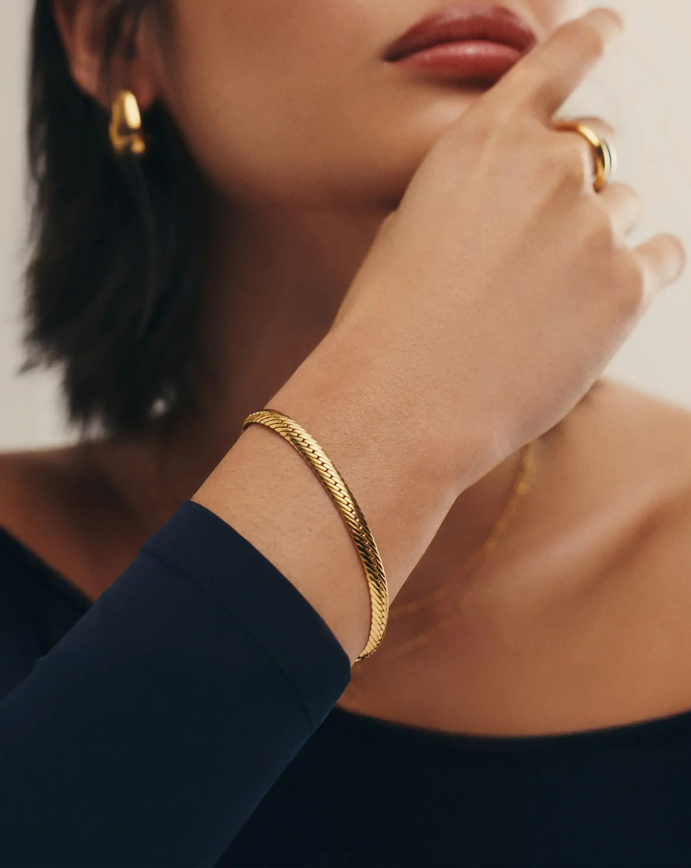Classic Snake Chain Bracelet | 18ct Gold Plated - Image 2