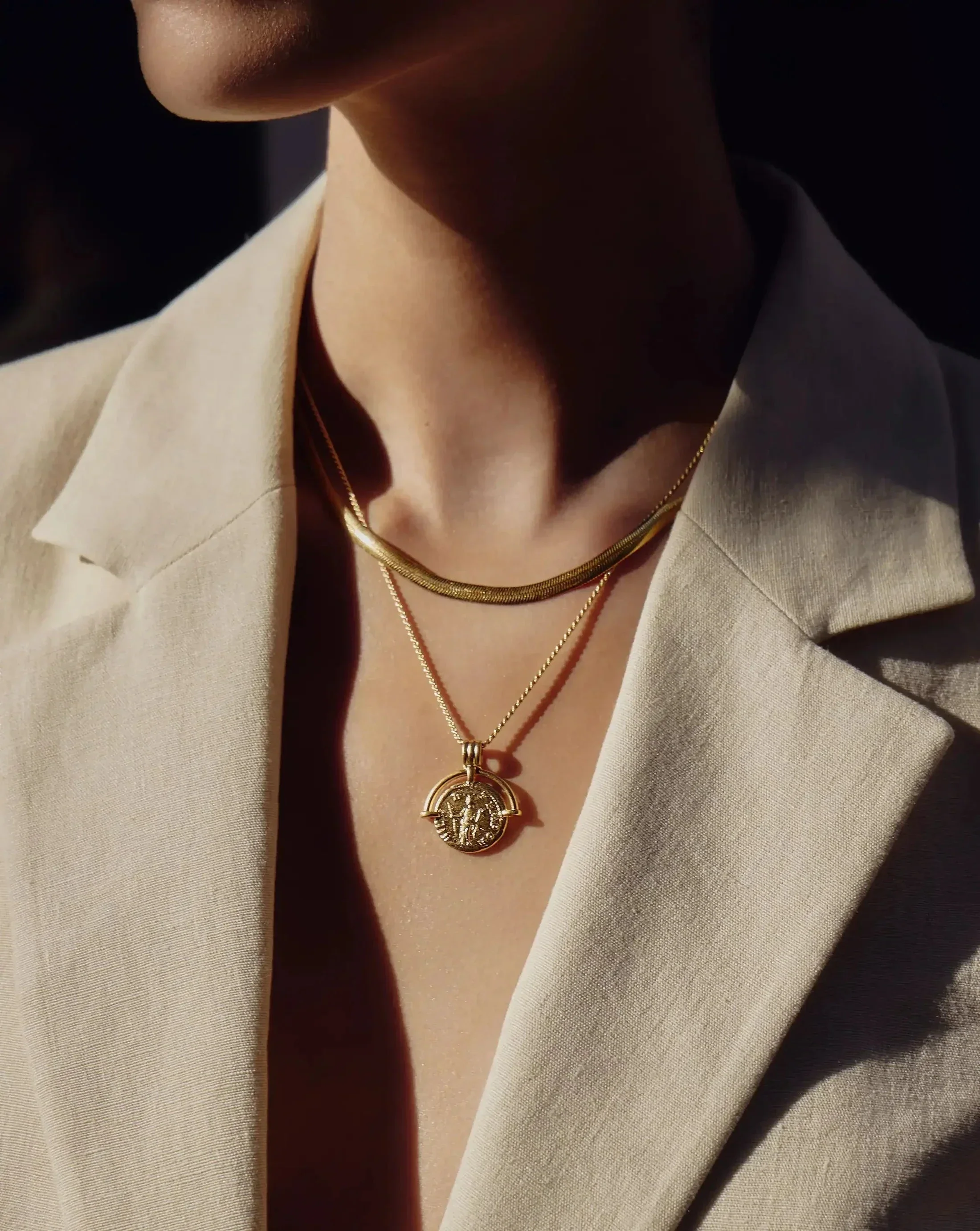 Classic Snake Chain Necklace | 18ct Gold Plated - Image 3