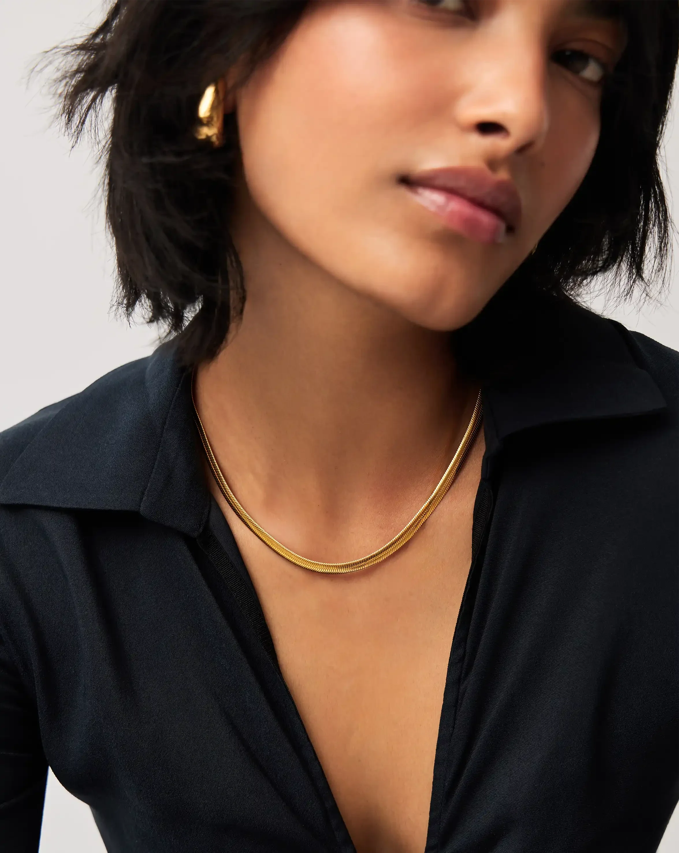 Classic Snake Chain Necklace | 18ct Gold Plated - Image 6