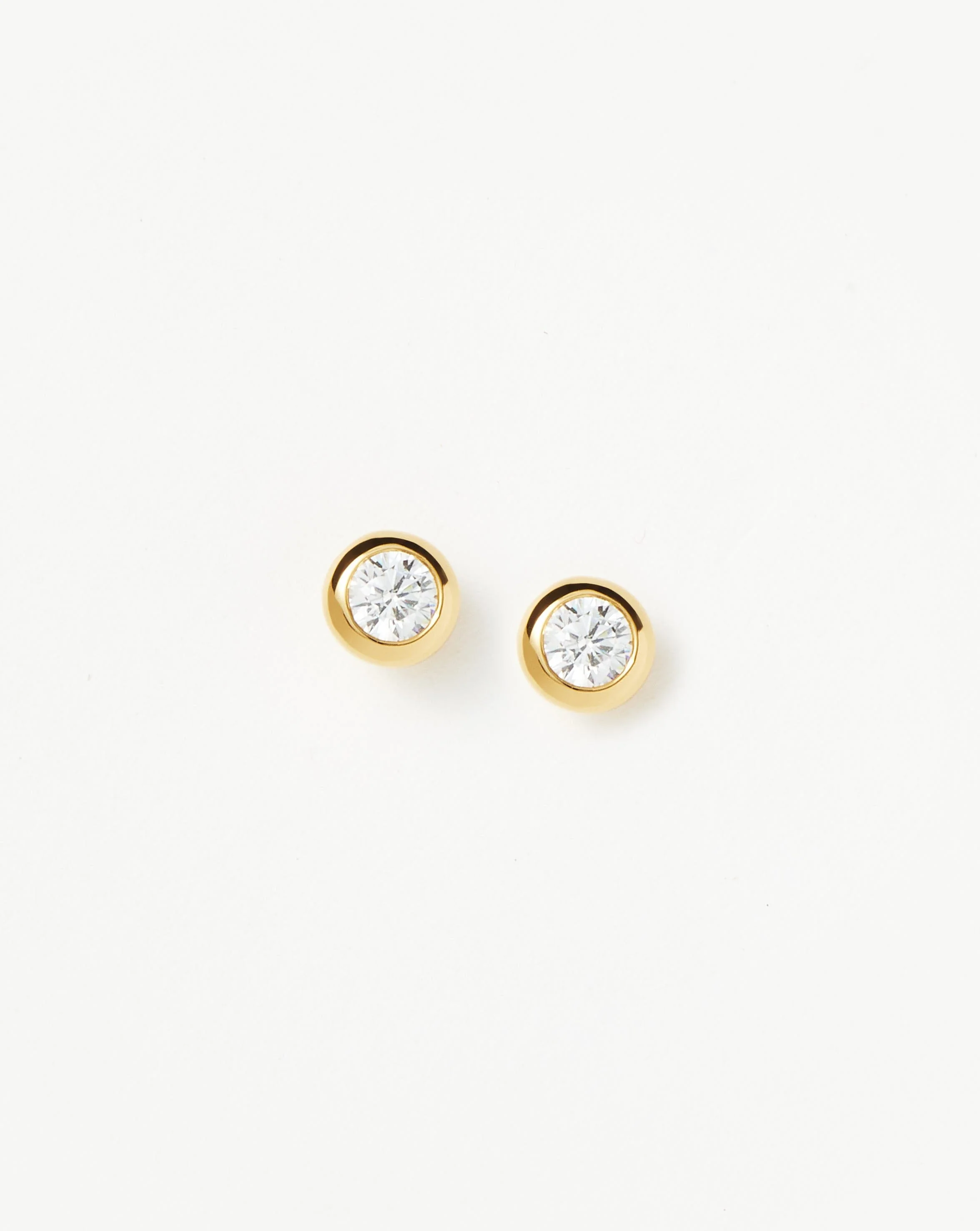 Classic Stone Stud Earrings | 18ct Gold Vermeil/Cubic Zirconia - Image 4