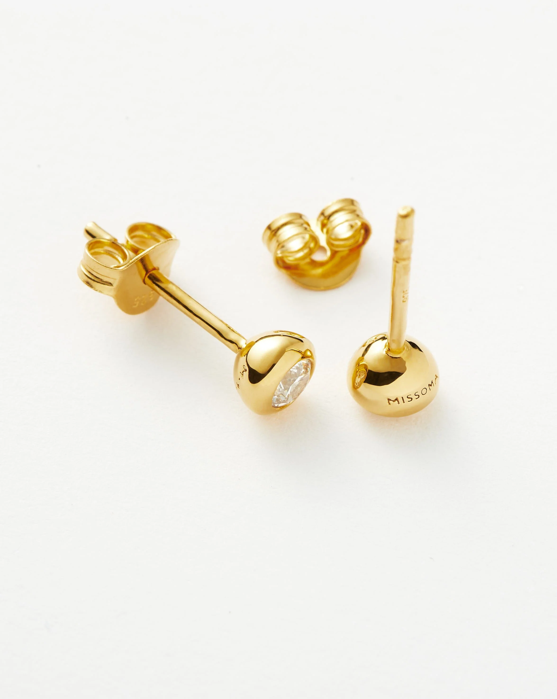 Classic Stone Stud Earrings | 18ct Gold Vermeil/Cubic Zirconia - Image 5