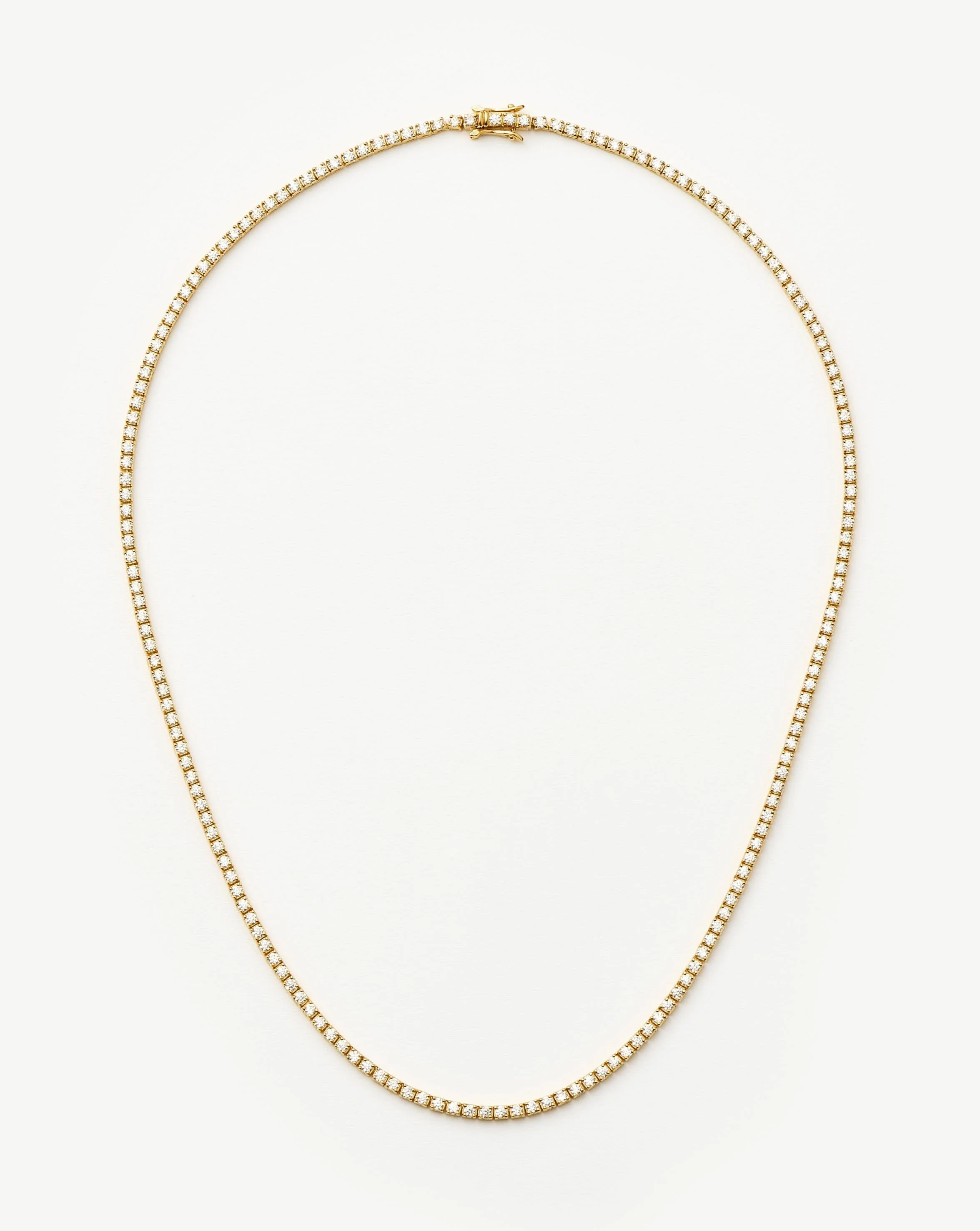 Classic Tennis Necklace | 18ct Gold Vermeil Cubic Zirconia