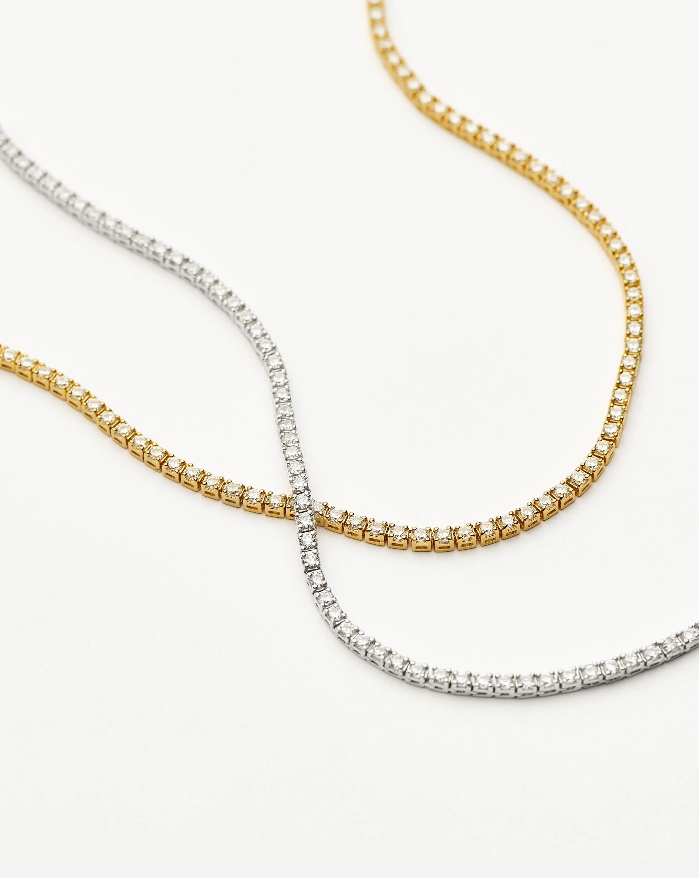 Classic Tennis Necklace | 18ct Gold Vermeil Cubic Zirconia - Image 5