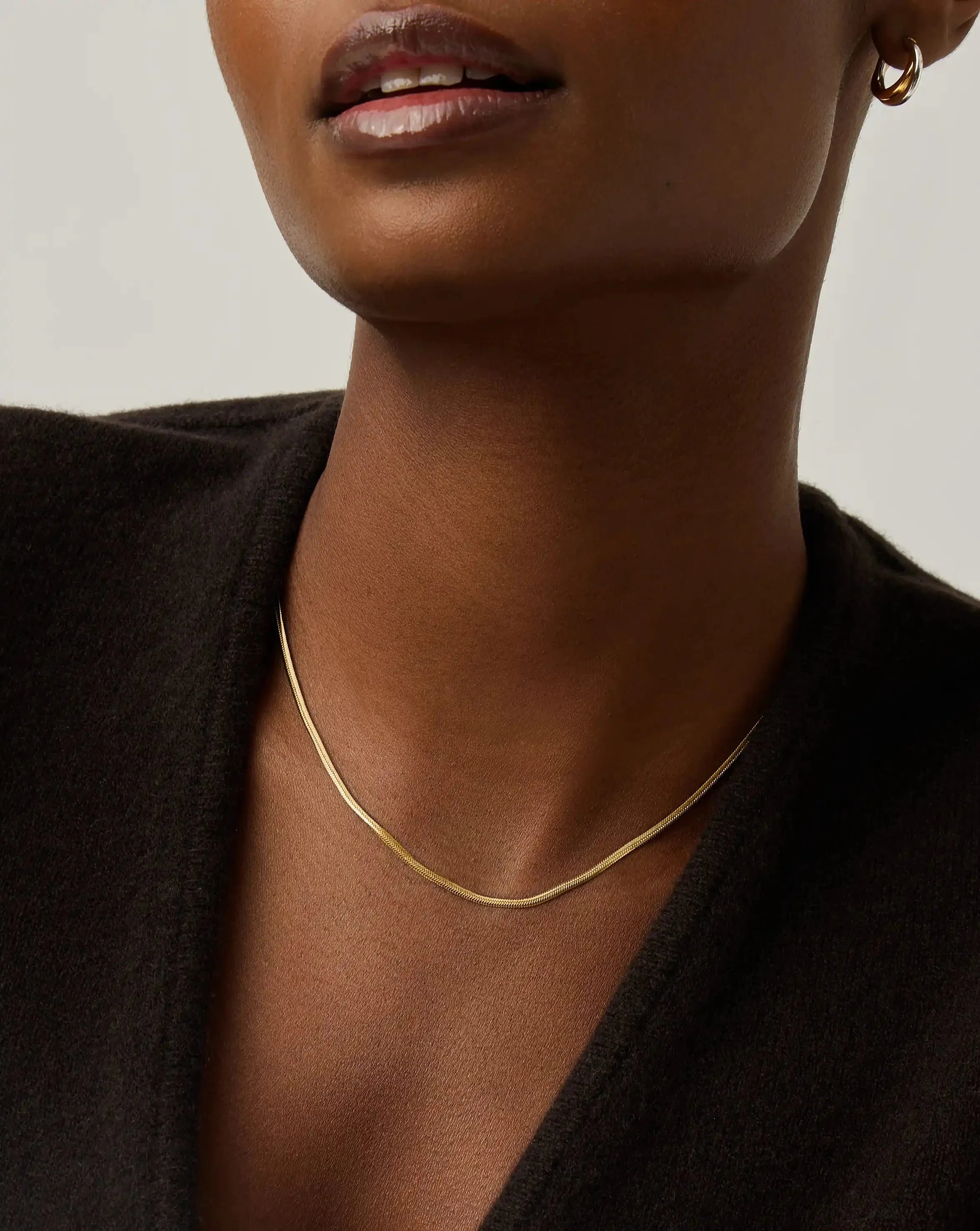 Thin Snake Chain Necklace | 18ct Gold Plated - Image 2