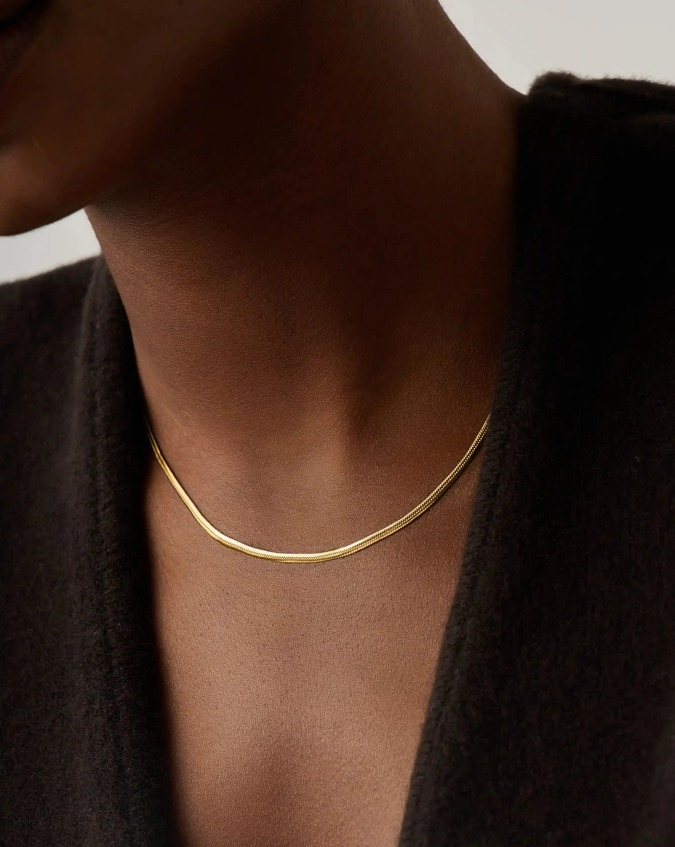 Thin Snake Chain Necklace | 18ct Gold Plated - Image 6