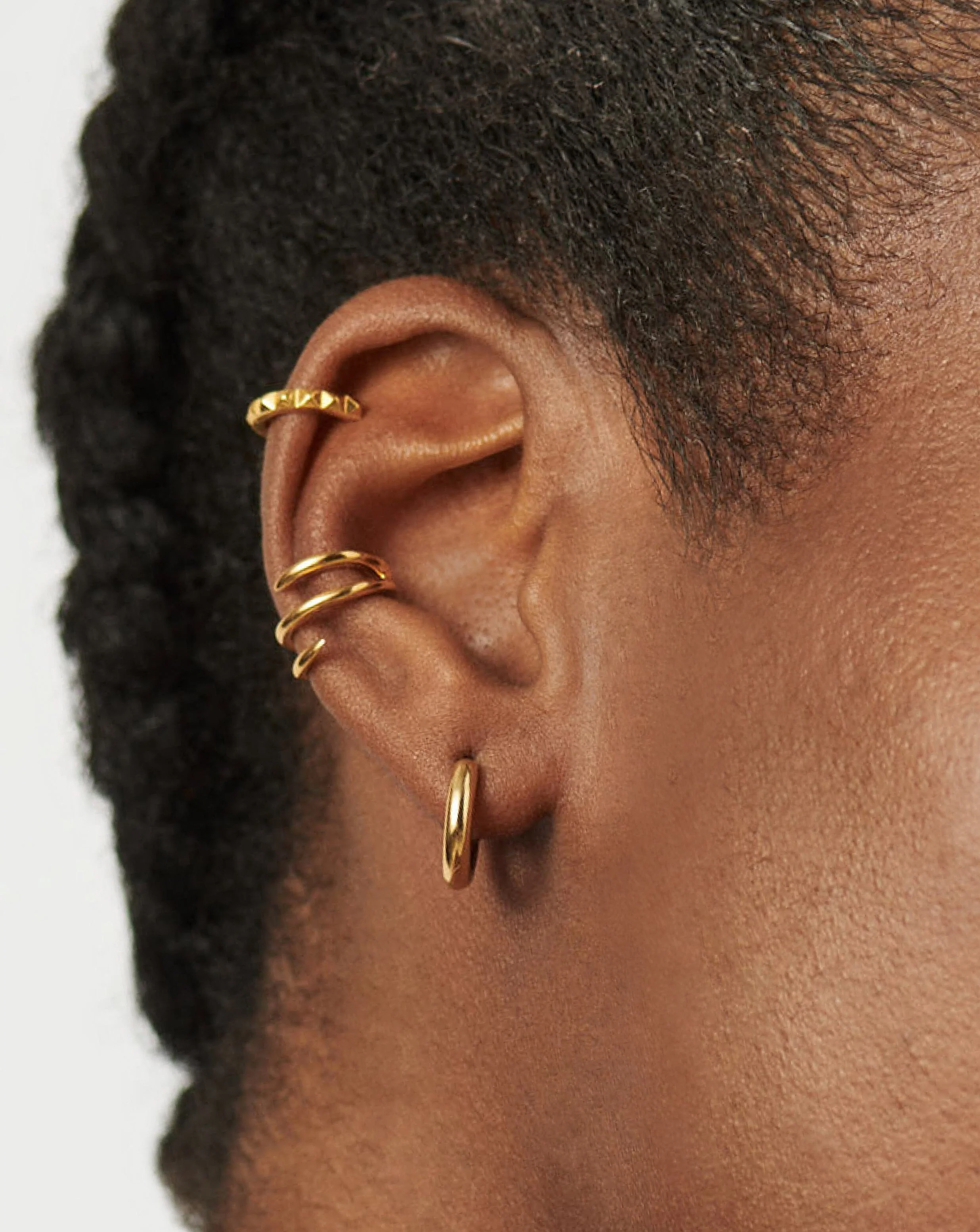 Classic Tunnel Mini Hoop Earrings | 18ct Gold Vermeil - Image 3