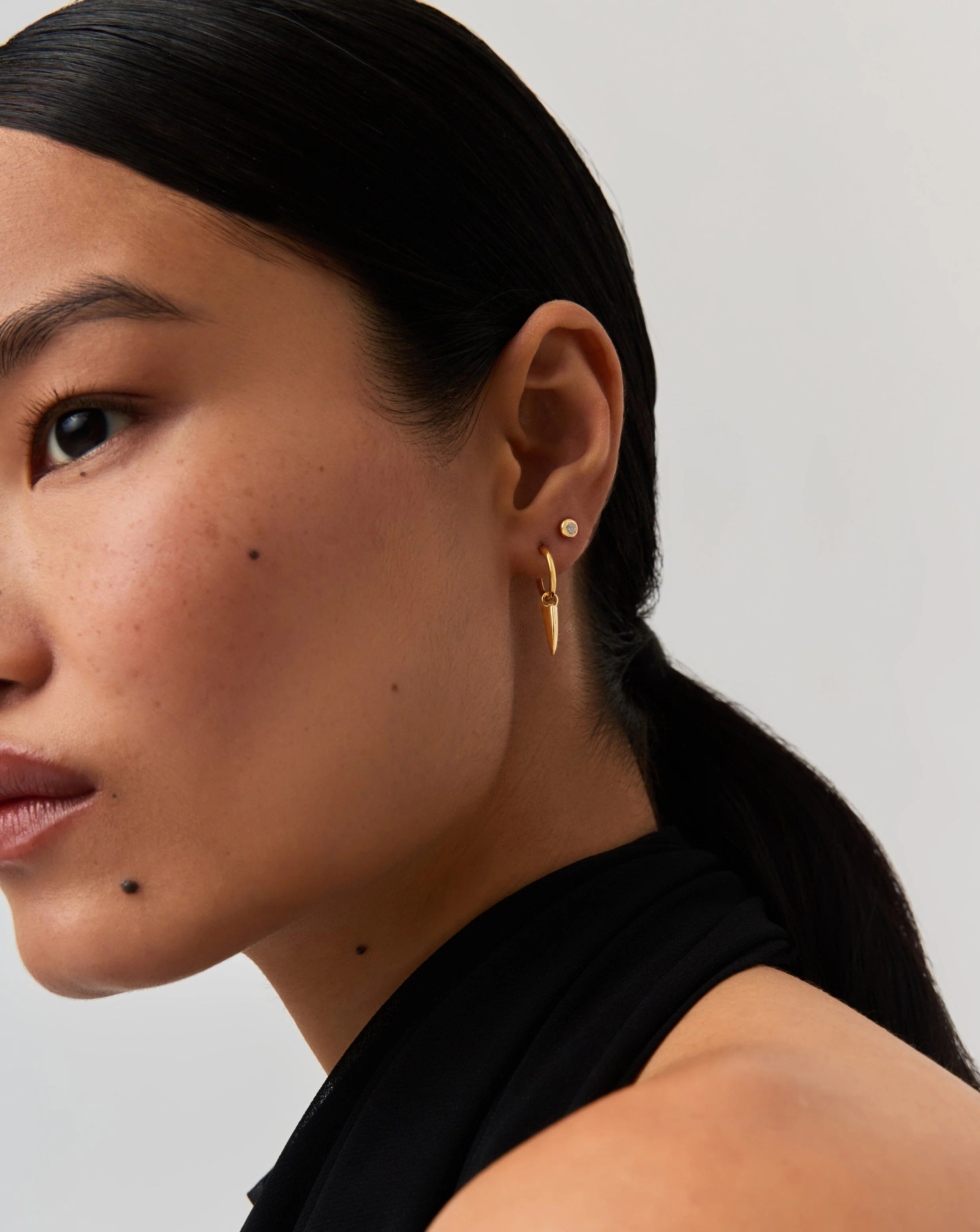 Claw Hoop & Stud Earring Set | 18ct Gold Vermeil - Image 3